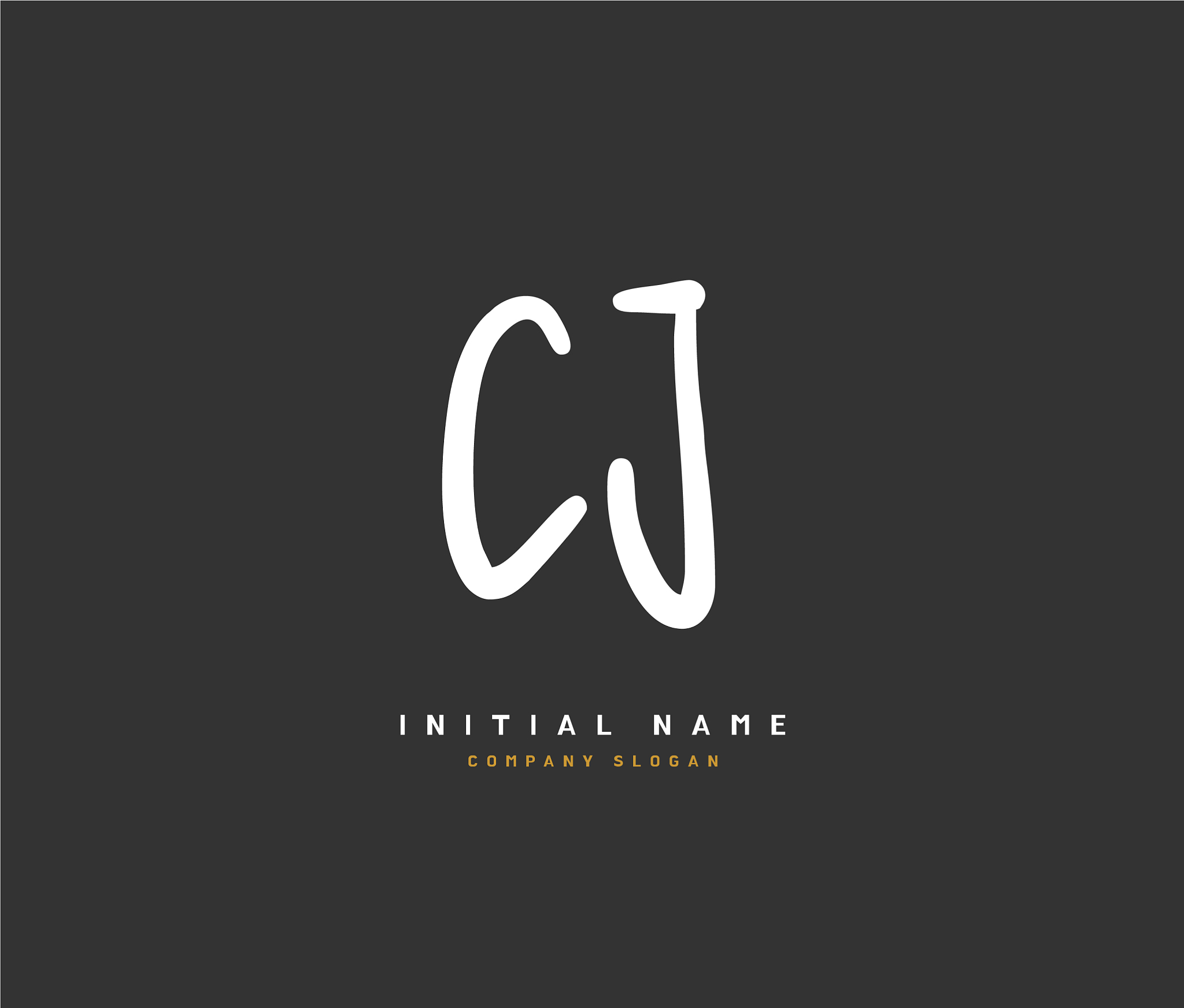 c j cj beauty initial logo handwriting logo of