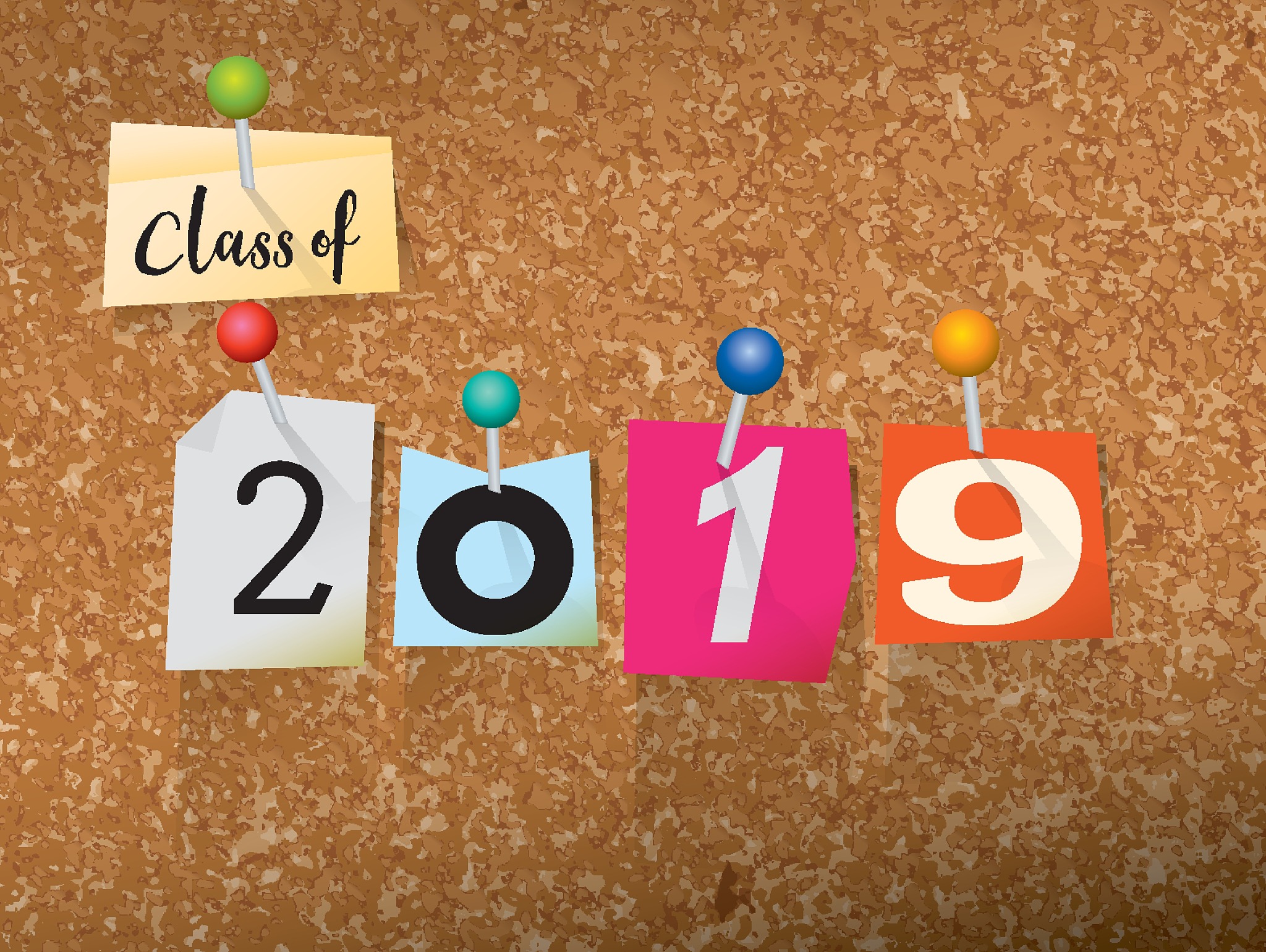 class of 2019 pinned paper concept illustration