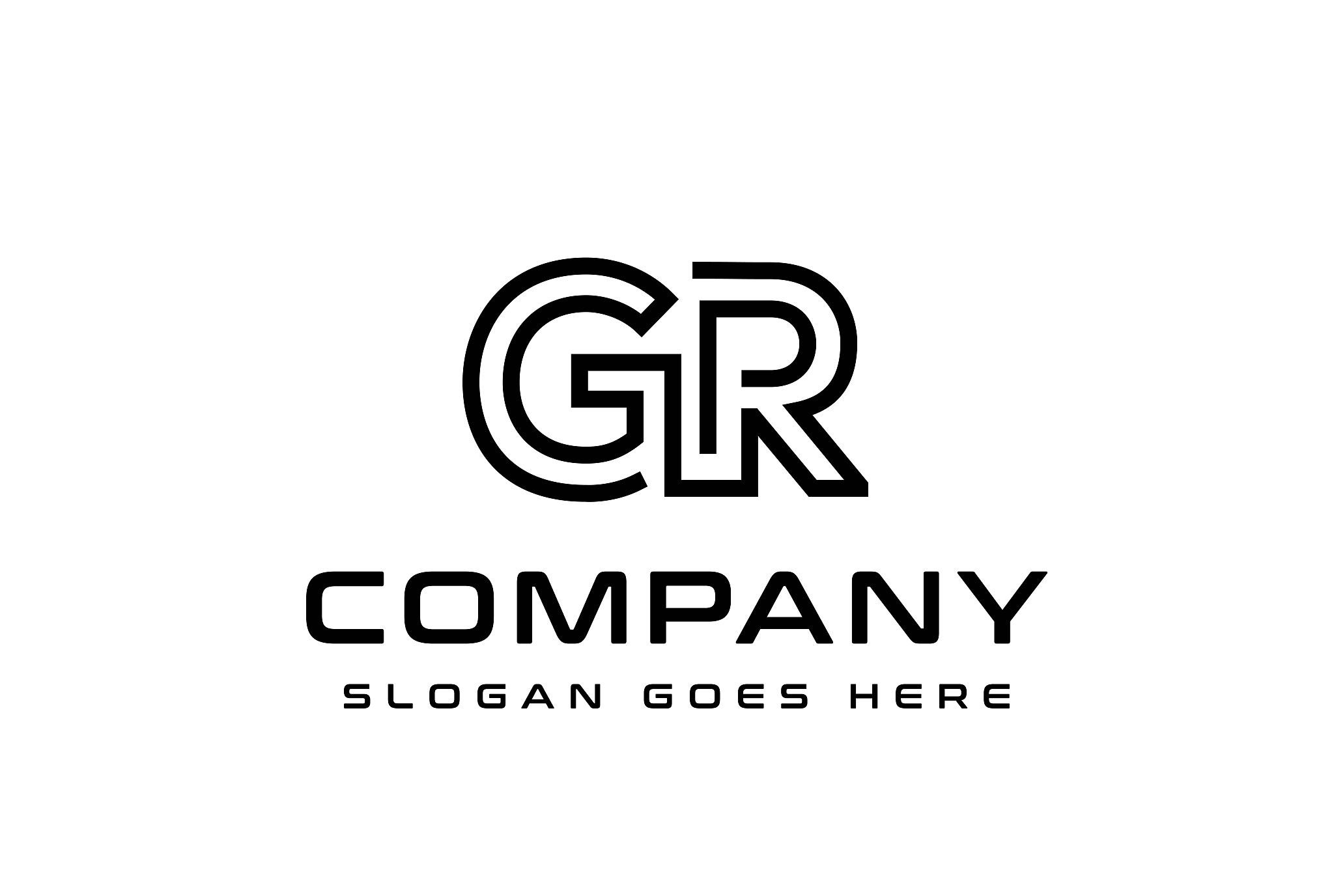 initial letter gr logo vector template