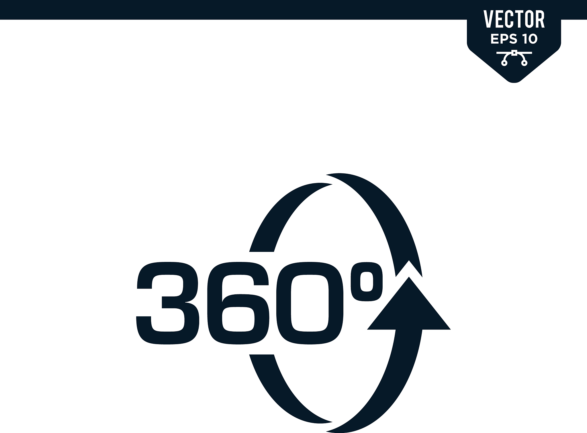 360 degree sign collection in glyph style