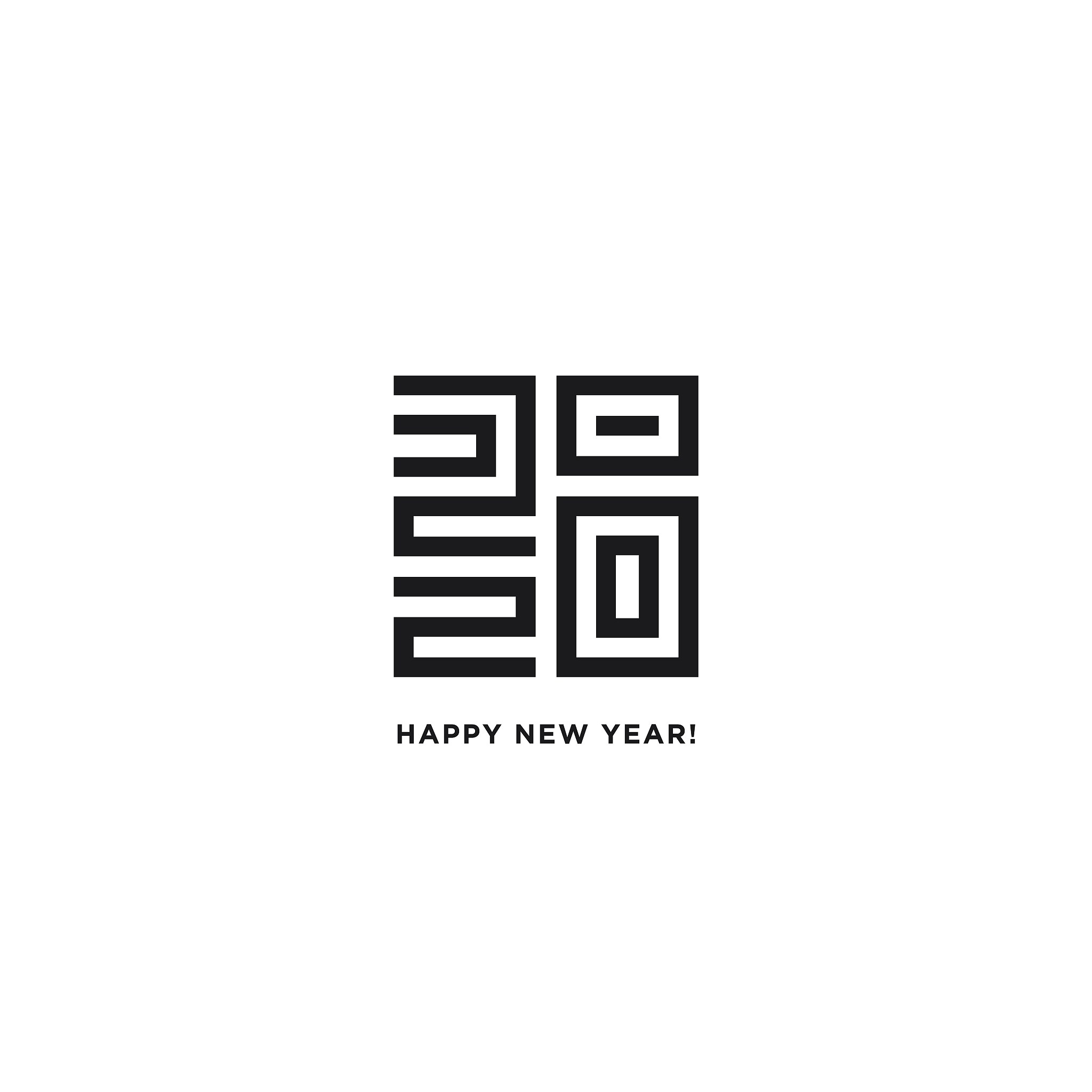 happy new year 2020 logo text design. concept design. vector mod