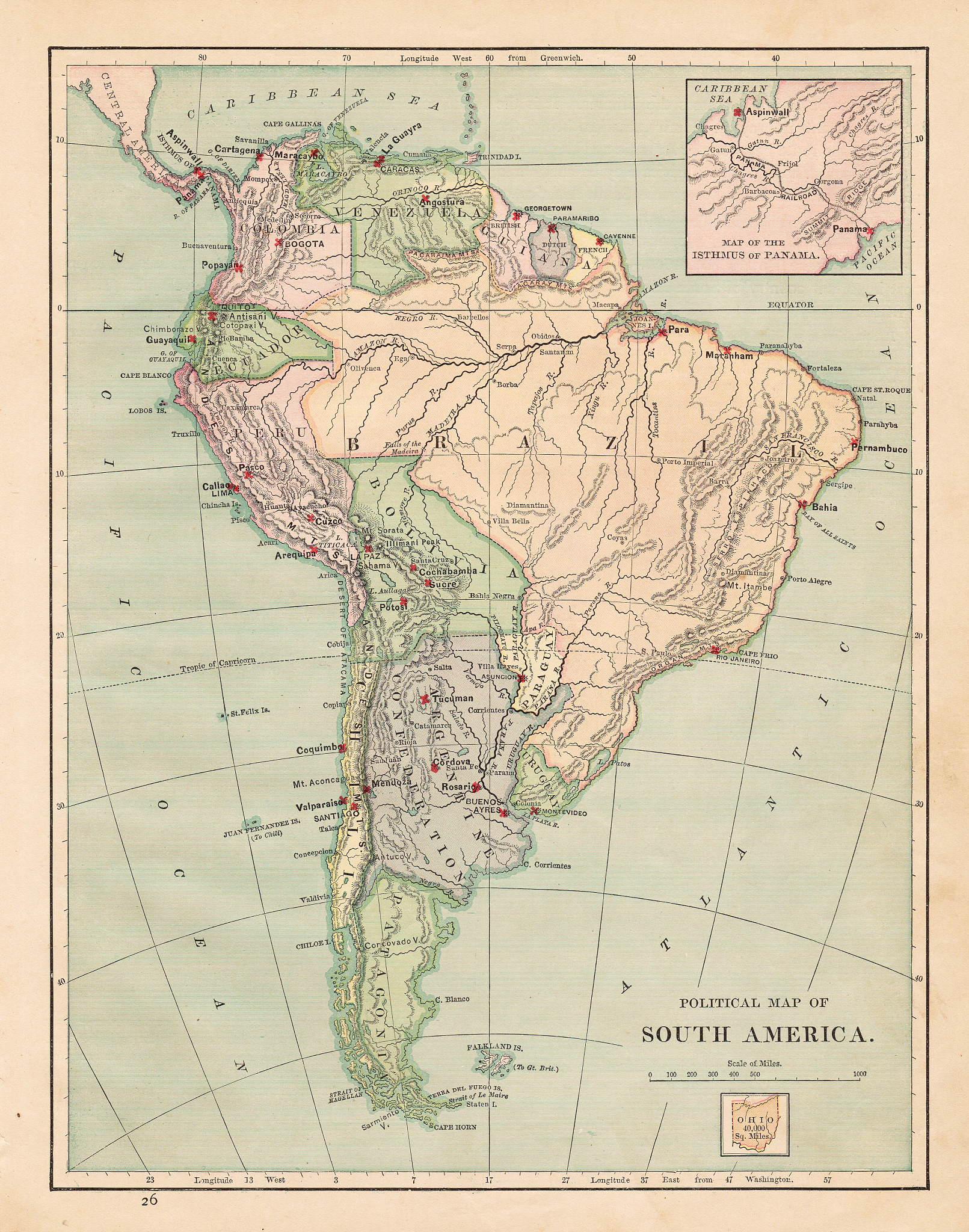 south america map 1881
