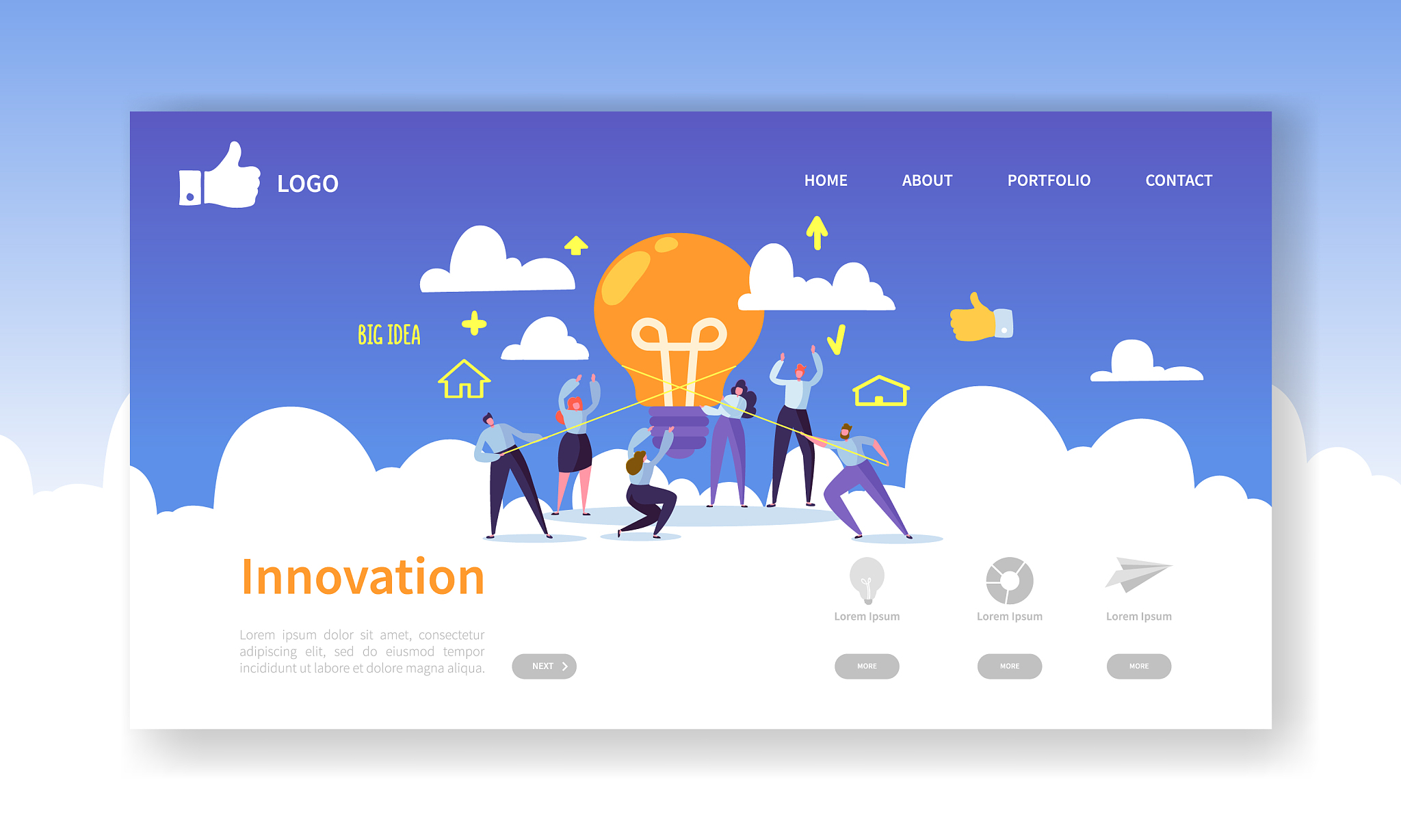 website development landing page template