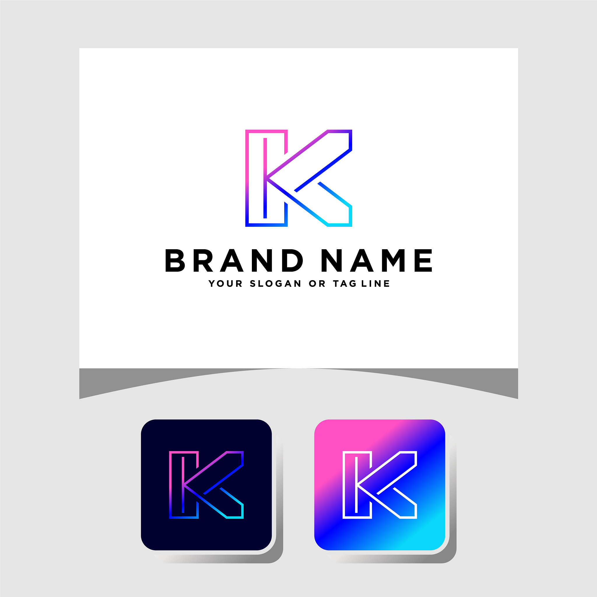 colorful logo design letter k