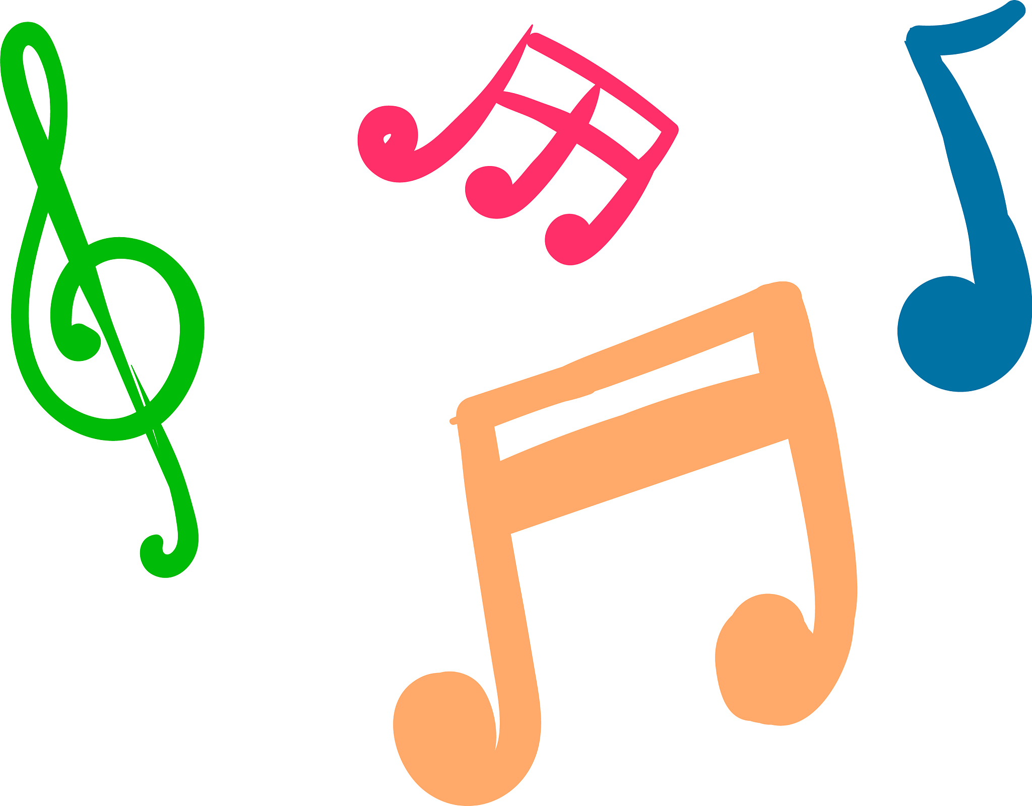 music notes on white background
