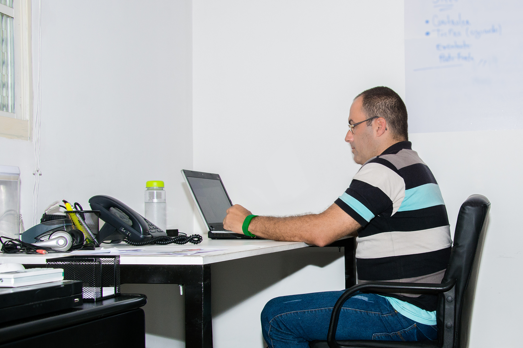 a man working at laptop