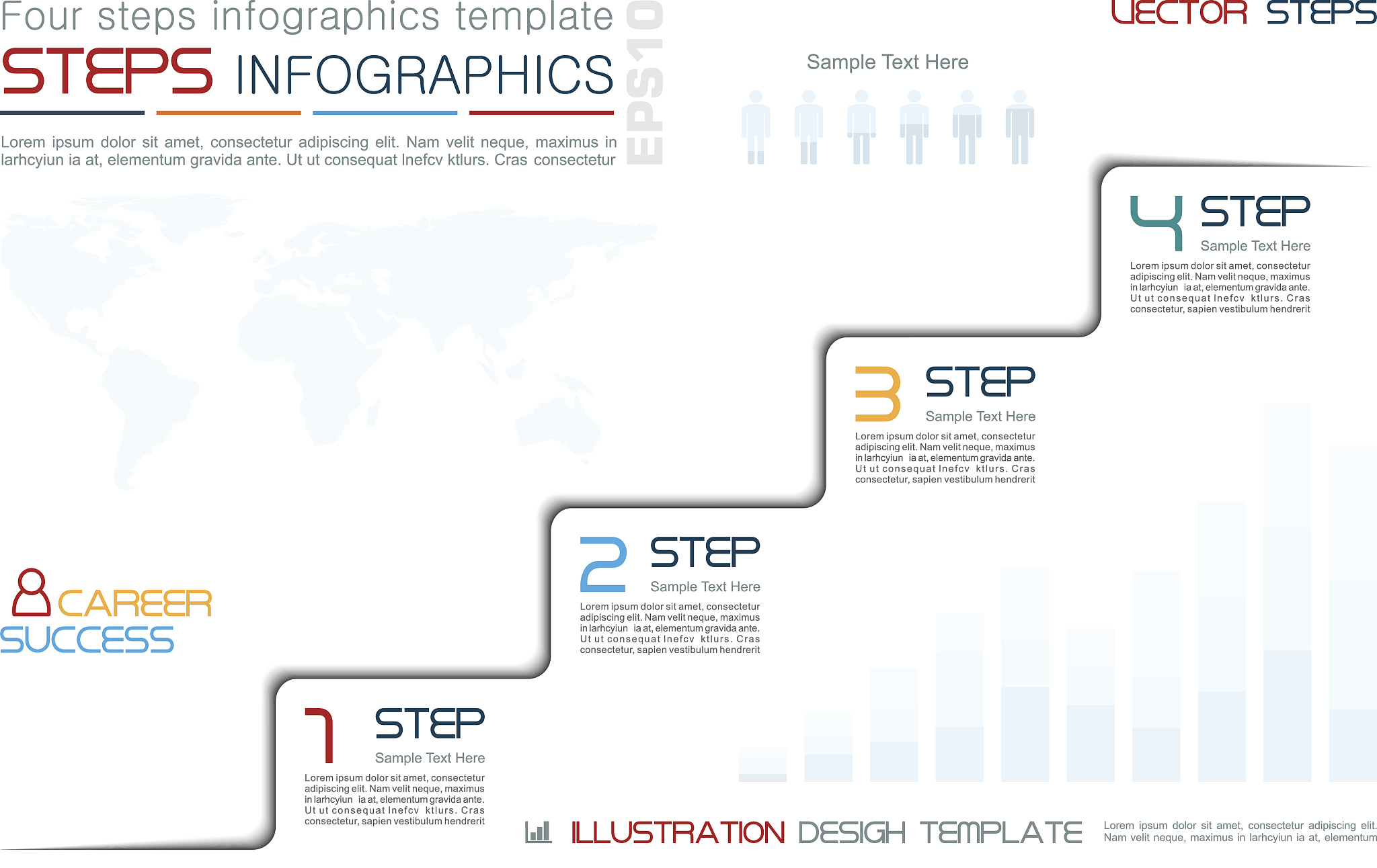 four steps to success infographic template