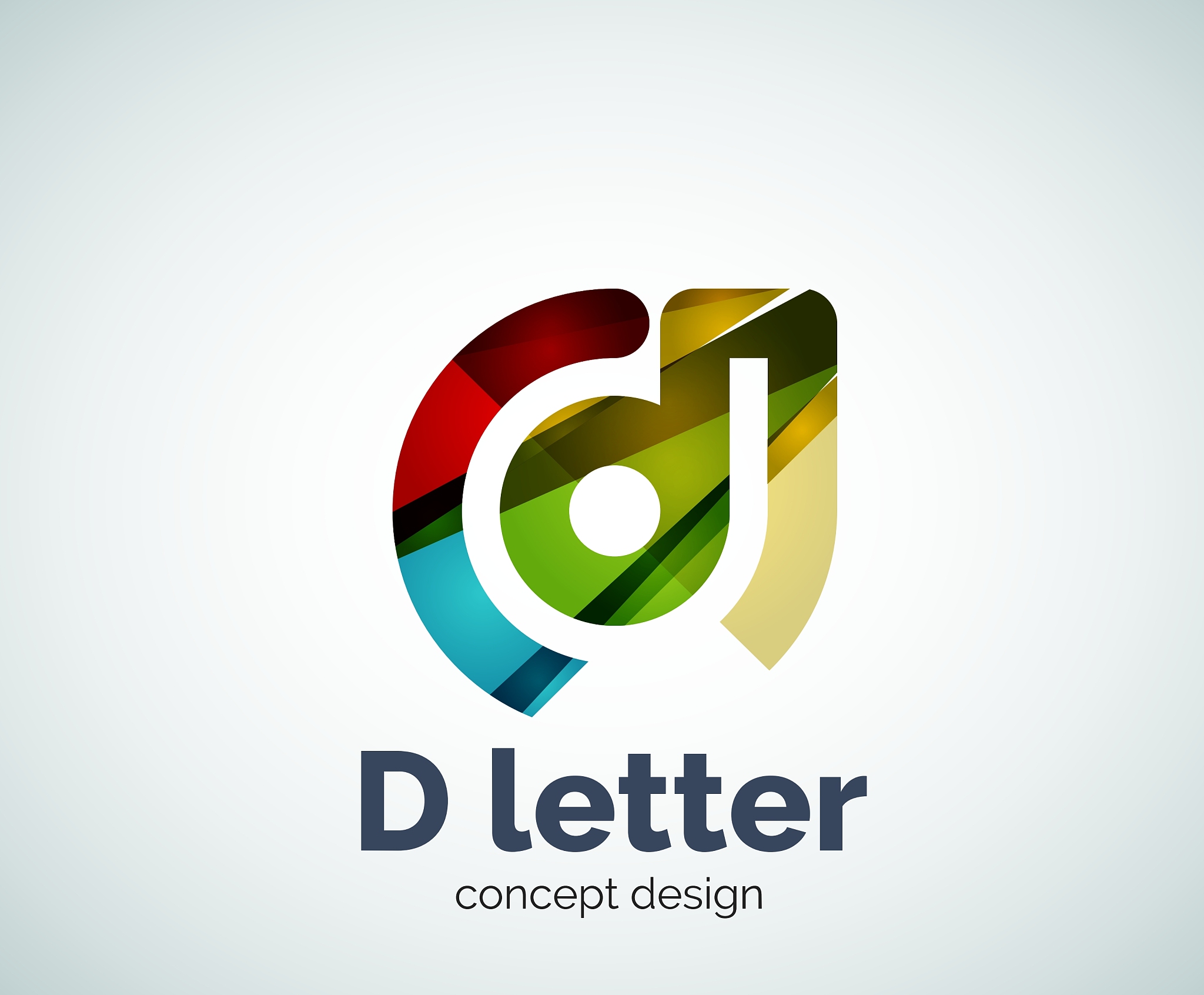 d letter concept logo template