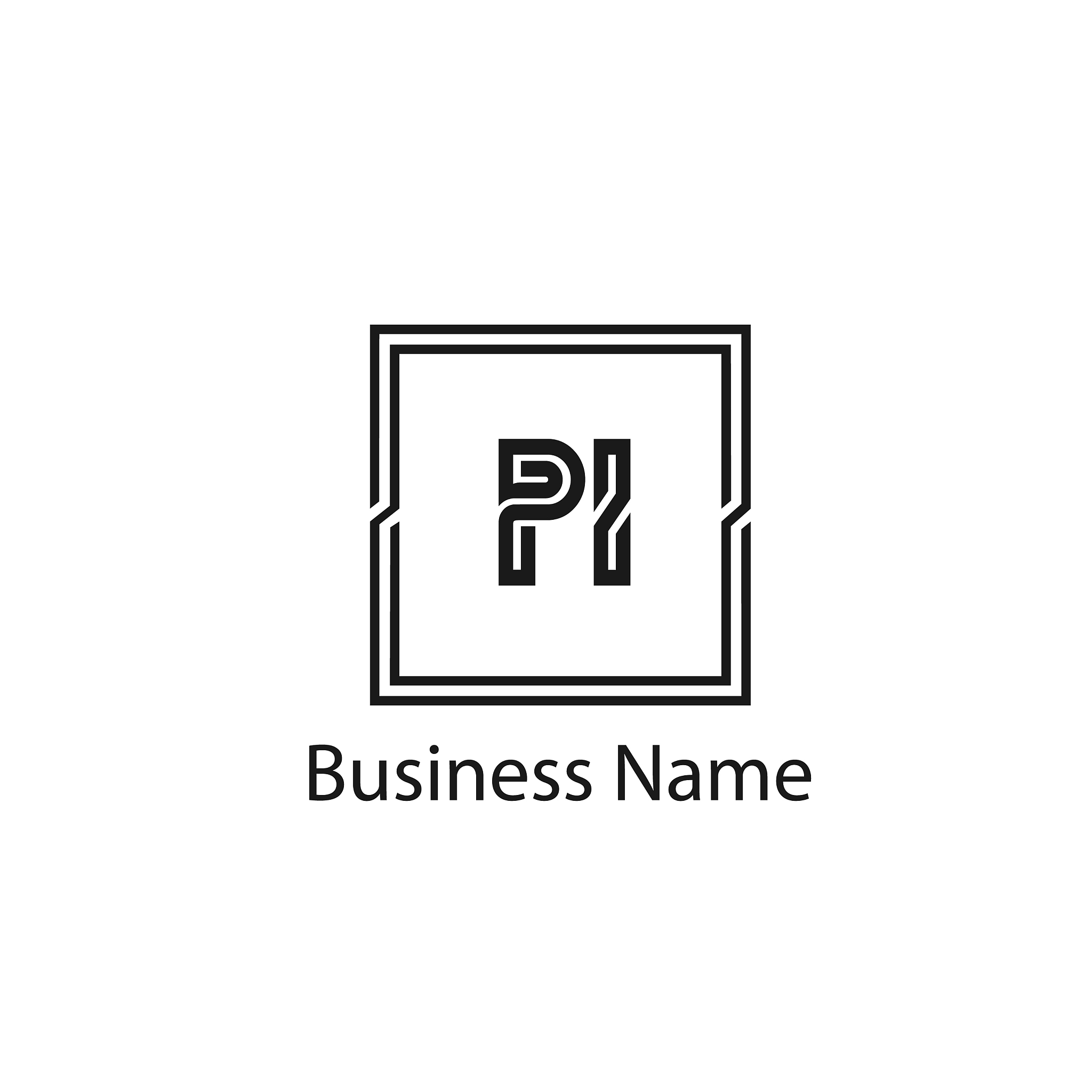 initial letter pi logo template design