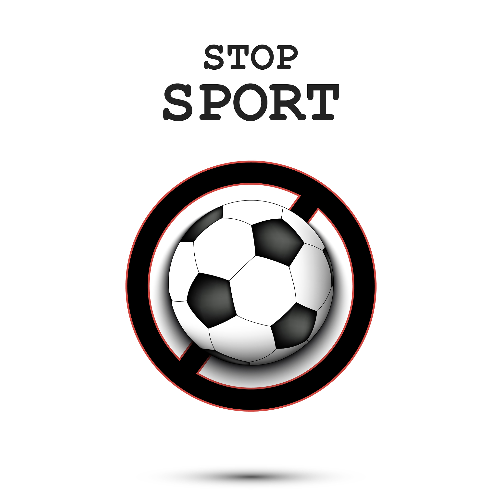 sign stop and soccer ball