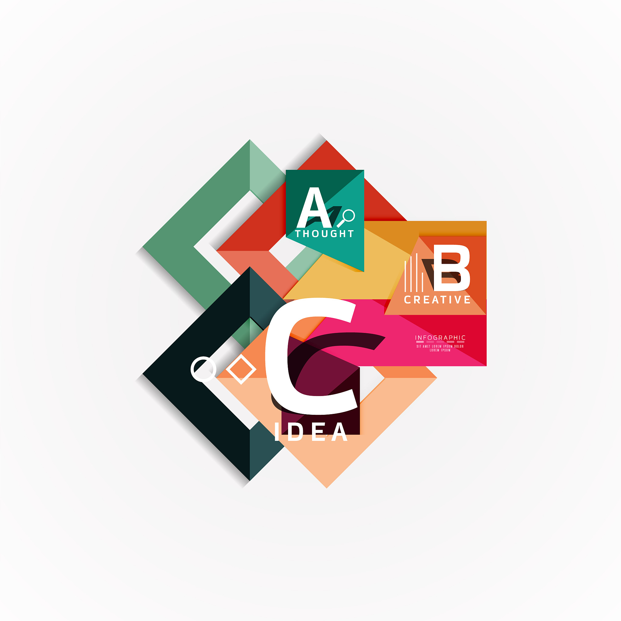 vector infographic options banner, paper style design