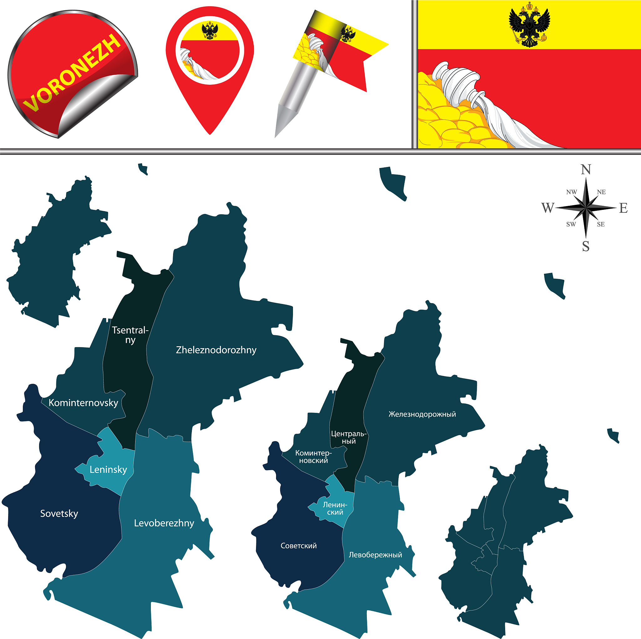 map voronezh with districts