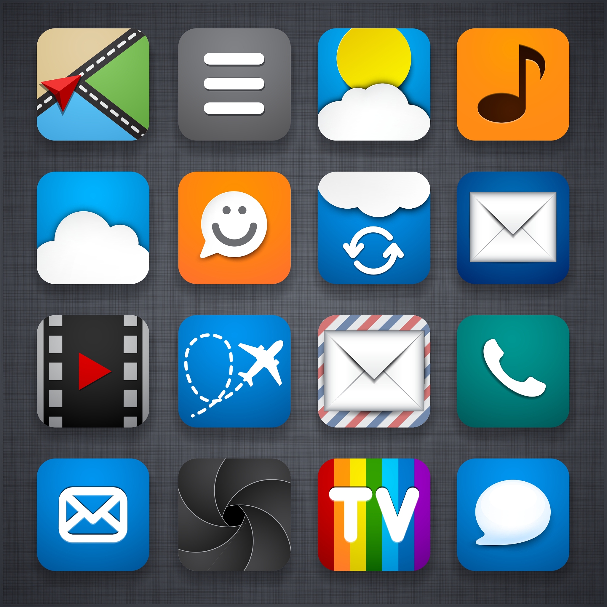 set of app icons