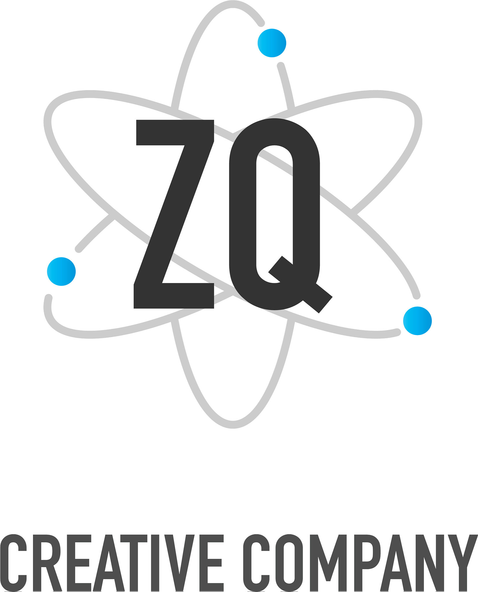 initial letter zq atom neutron design logo