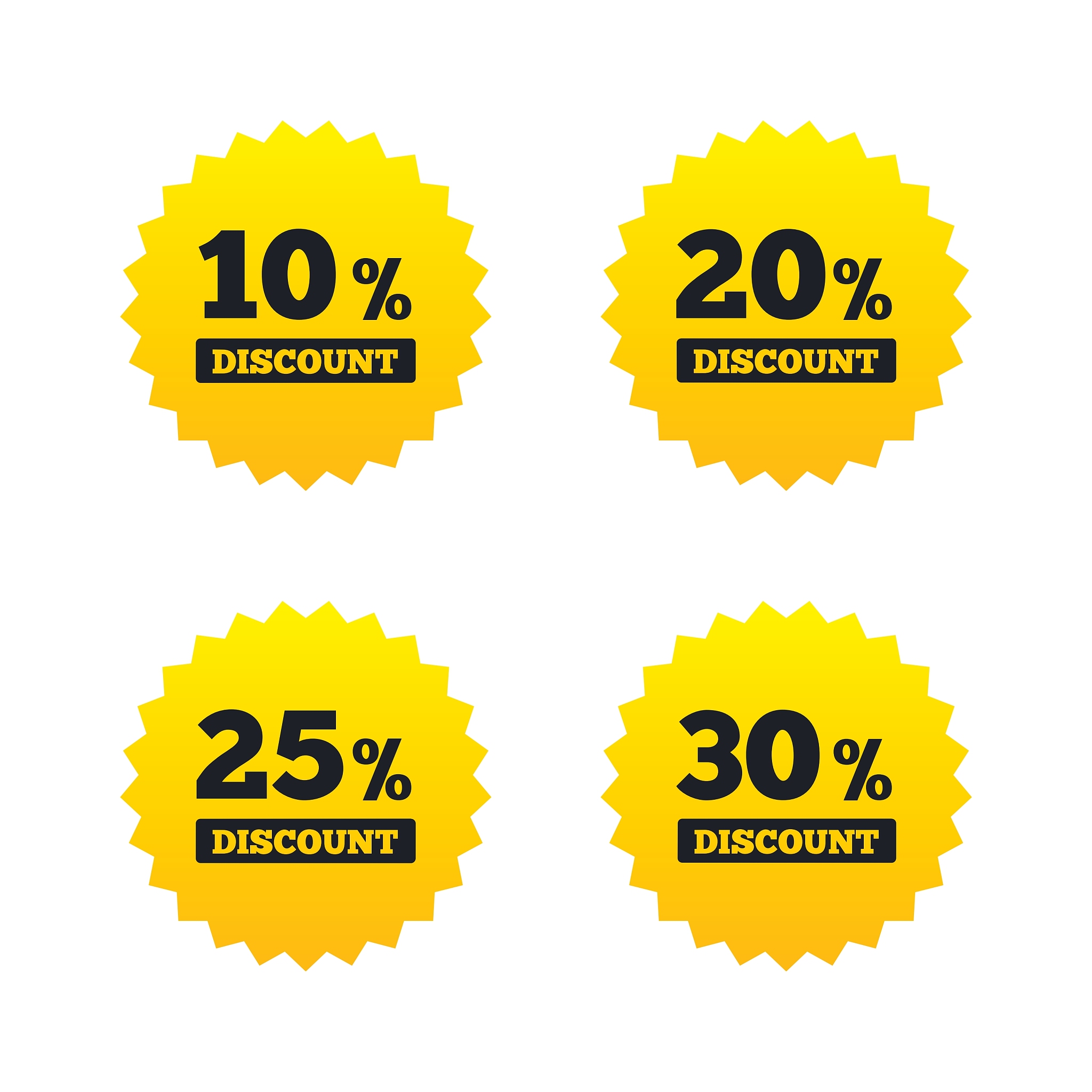 sale discount icons special offer price signs