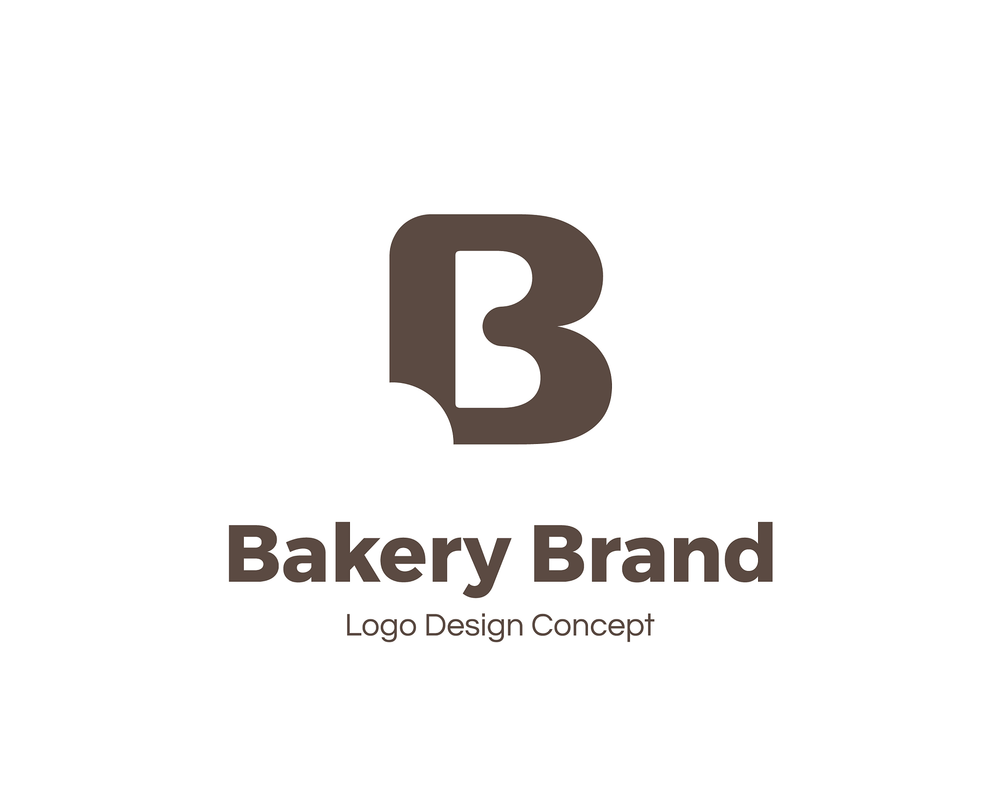 bakery logo template letter b bite mark