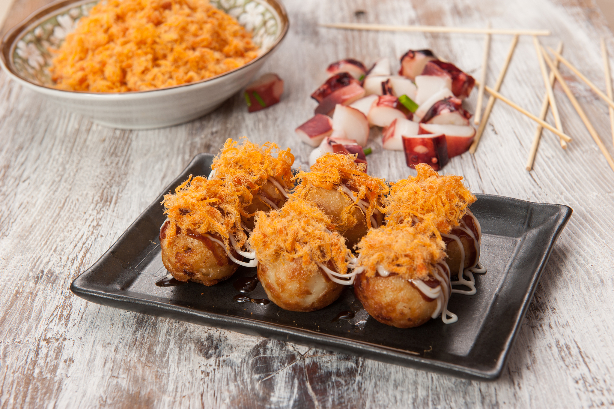 写50字肉松军舰章鱼小丸子的好评