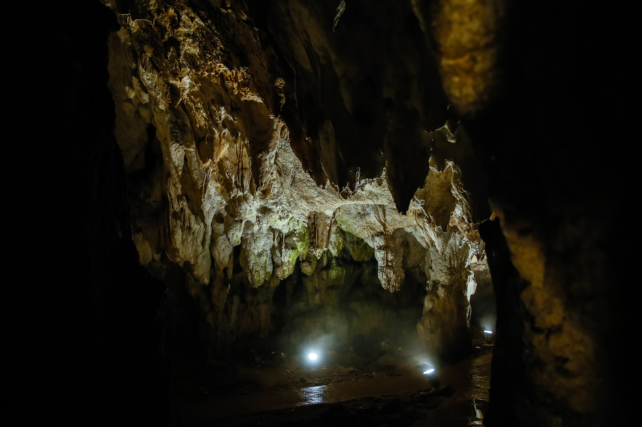 unusual rocks inside a cave