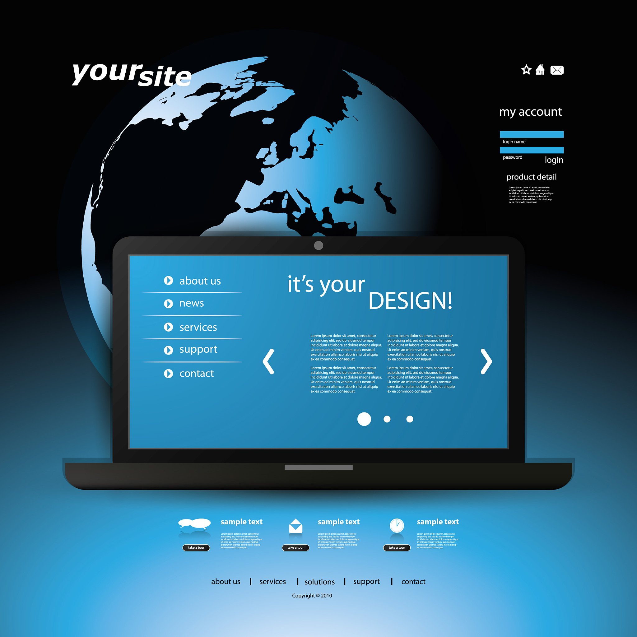 one page website template