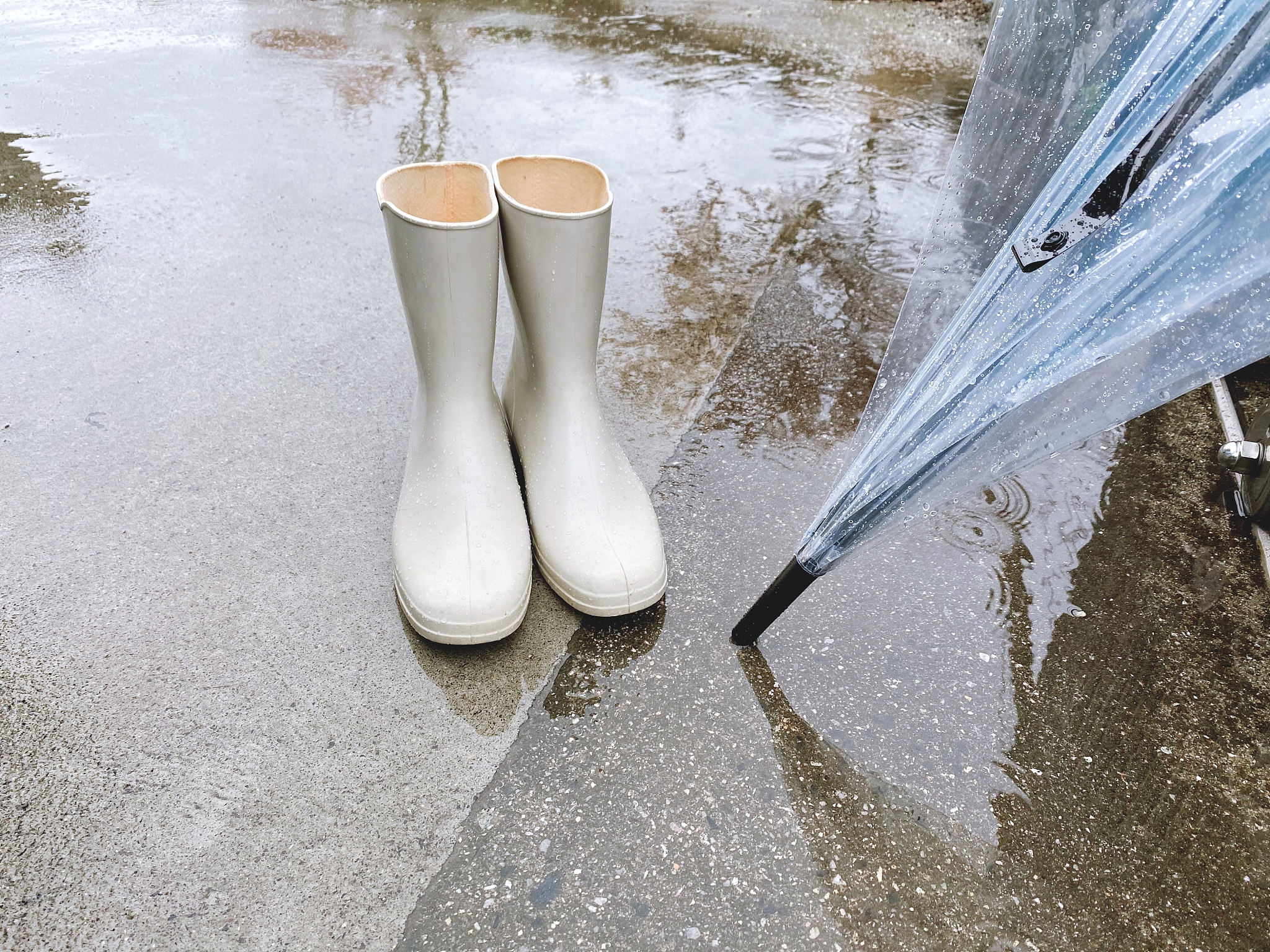 今天下大雨鞋子湿了