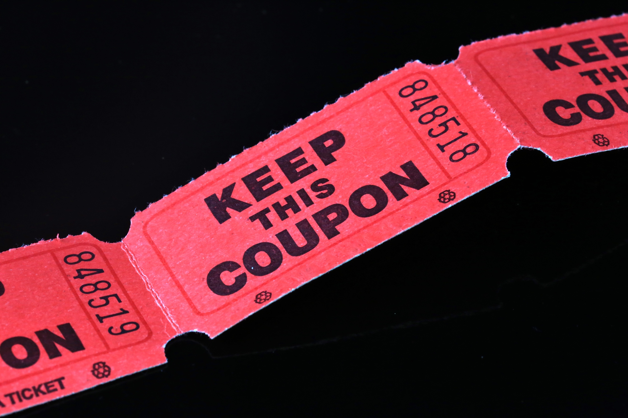 string of raffle tickets