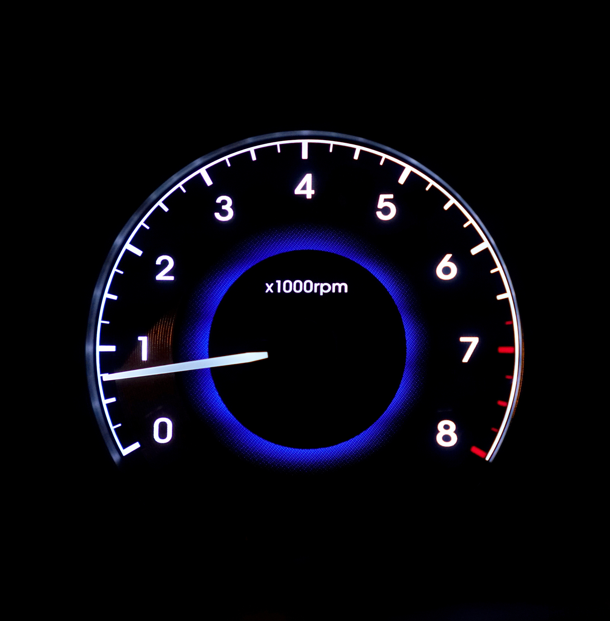 closeup of car tachometer