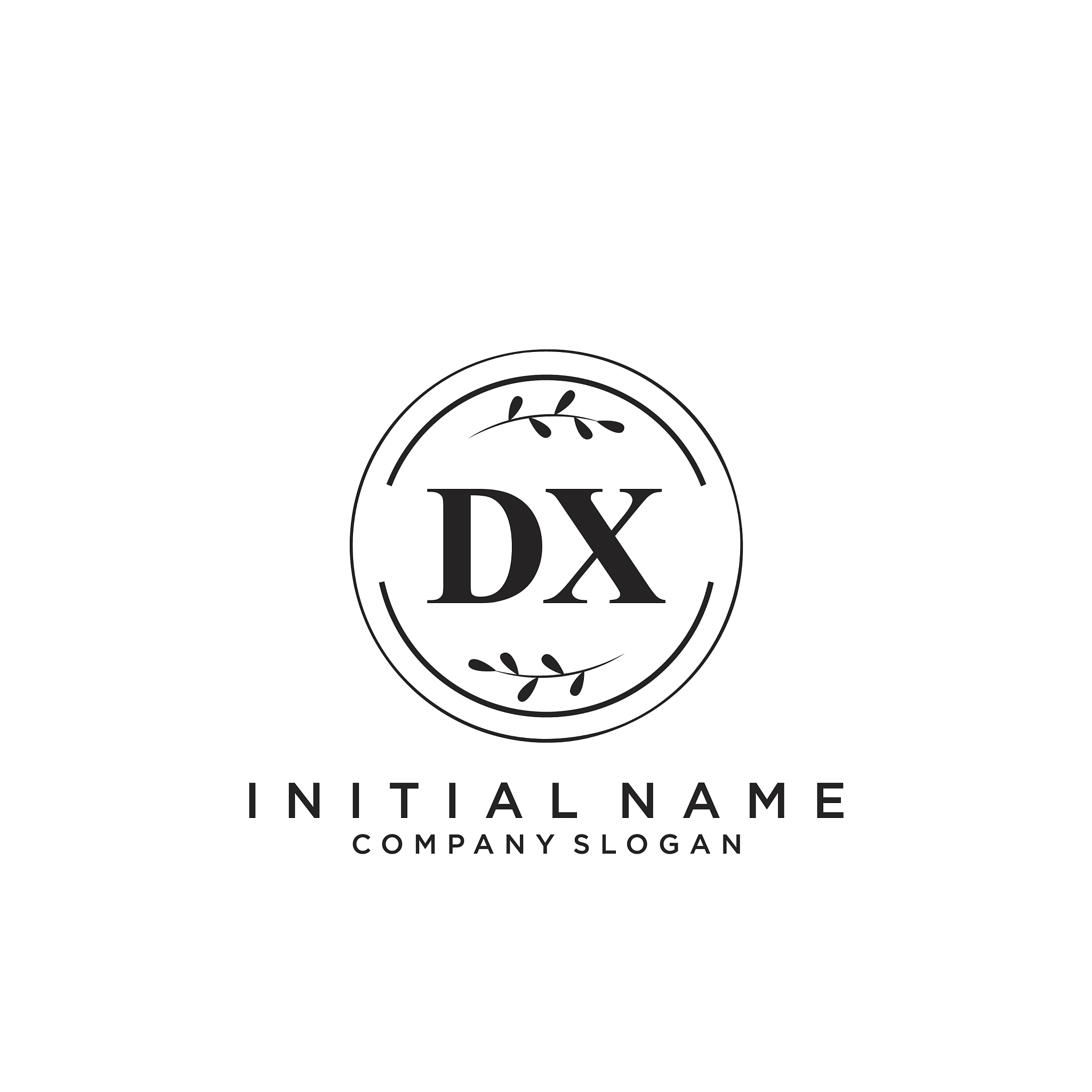 dx initial handwriting logo design