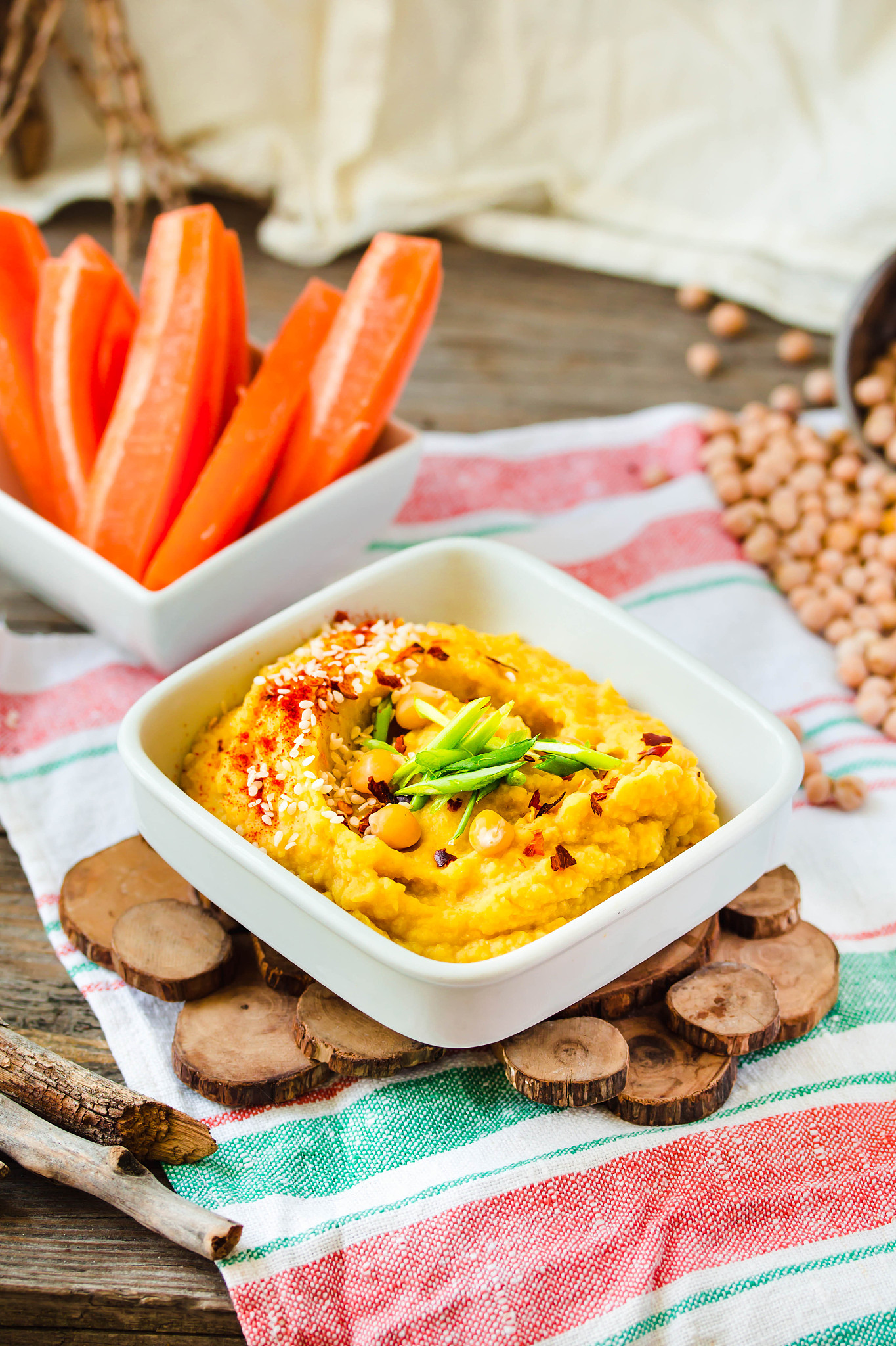 hummus or houmous, appetizer made of mashed chickpeas with tahin