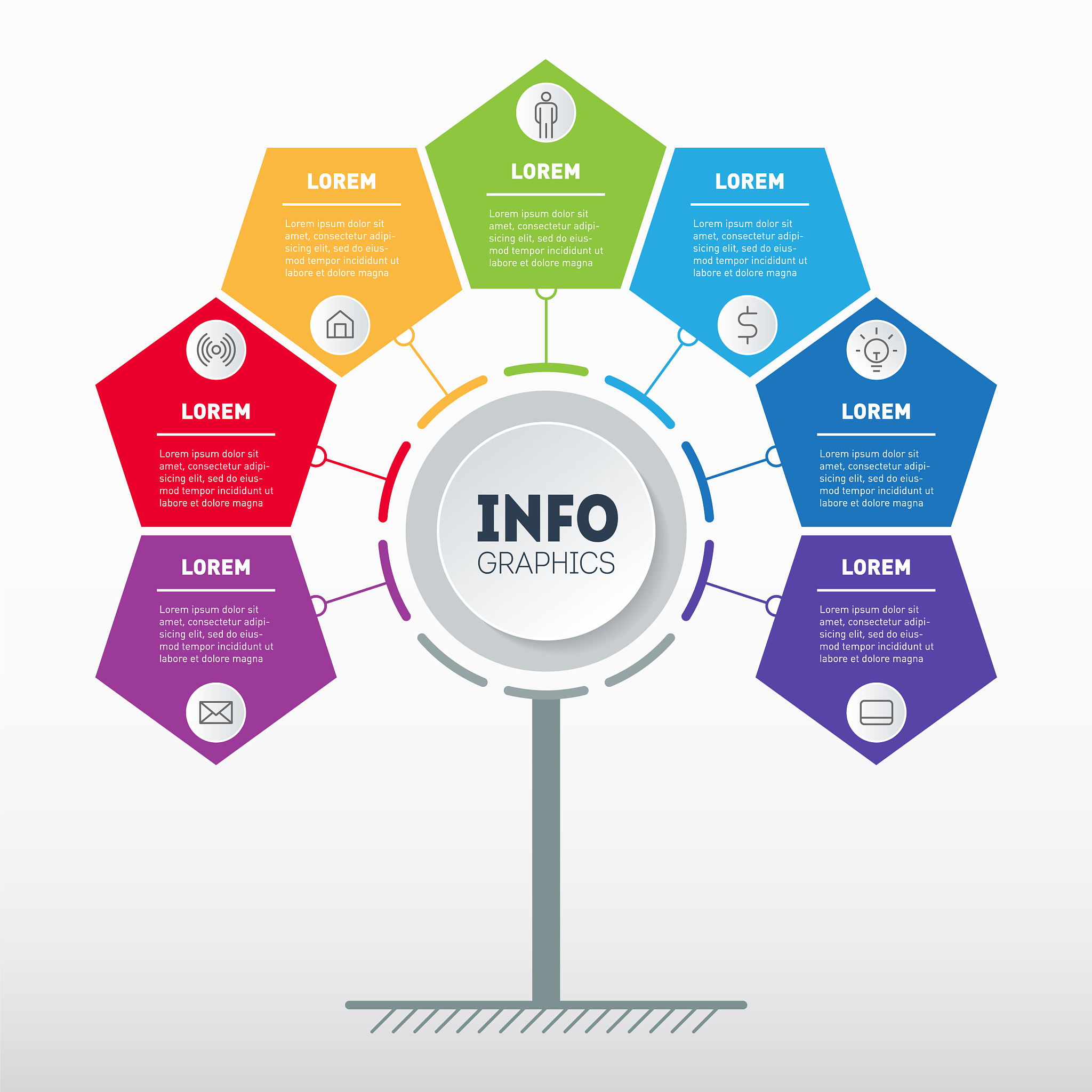 business presentation concept with 7 options web