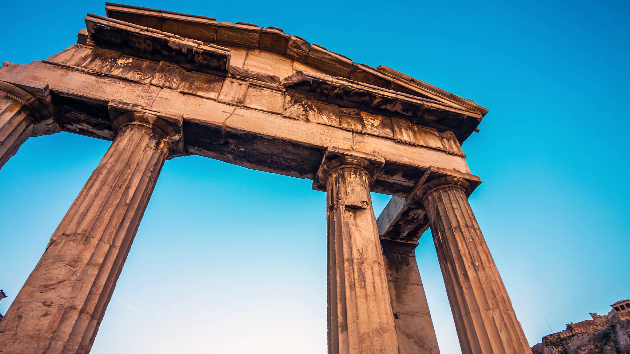 columns, parthenon temple, the acropolis of athens, greece