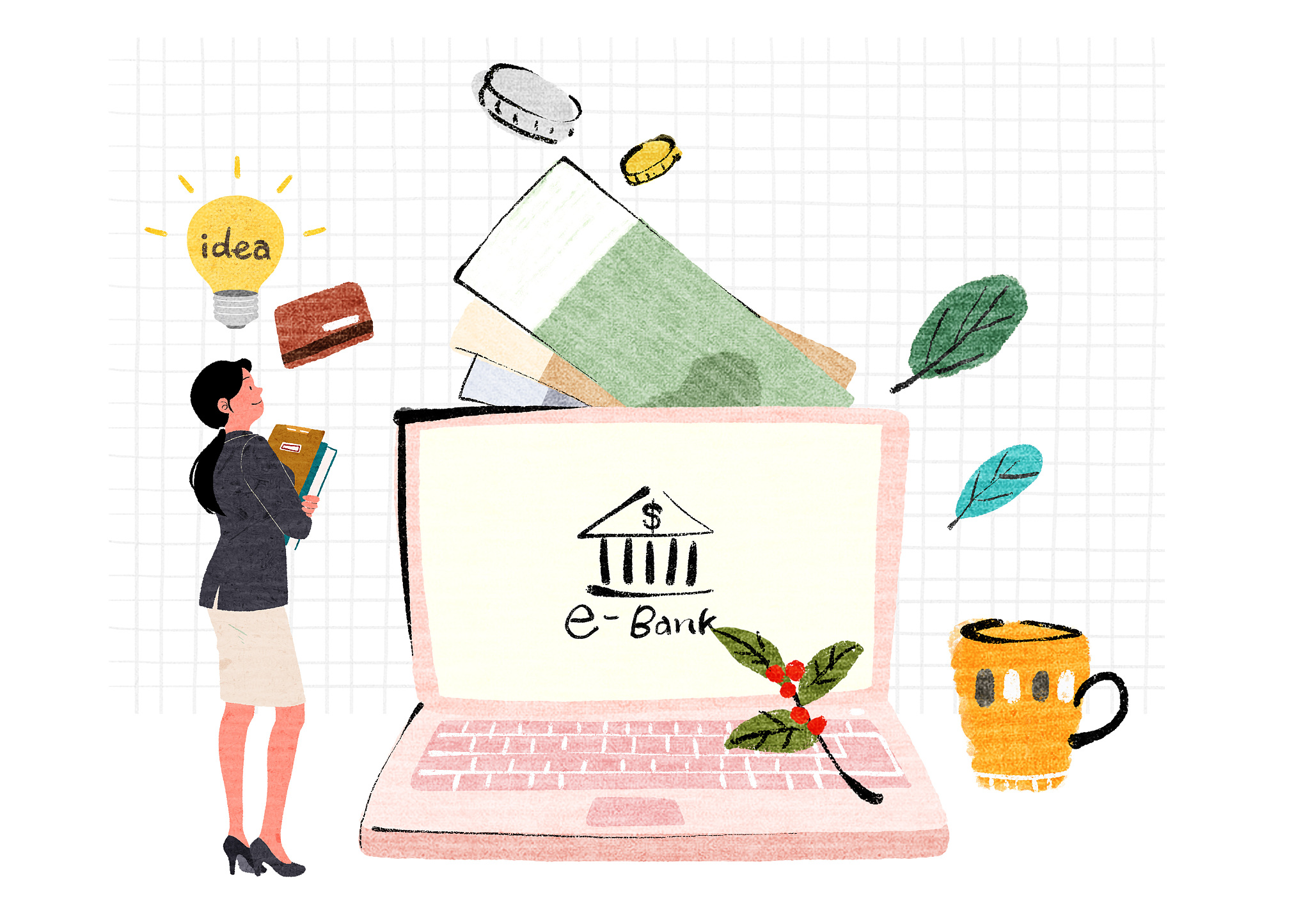 business, finance, banking, insurance, savings, virtual money, i