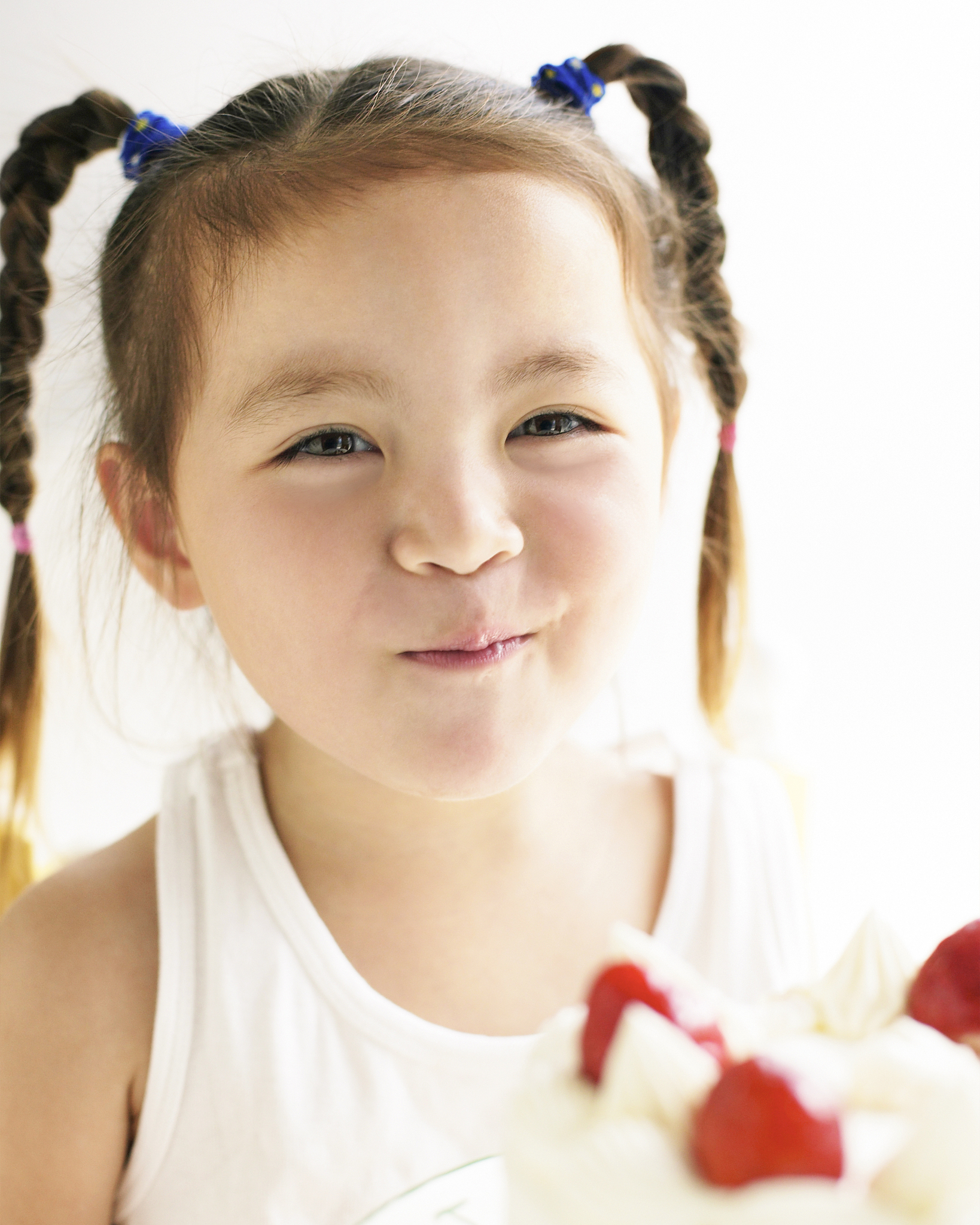 girl eating cake