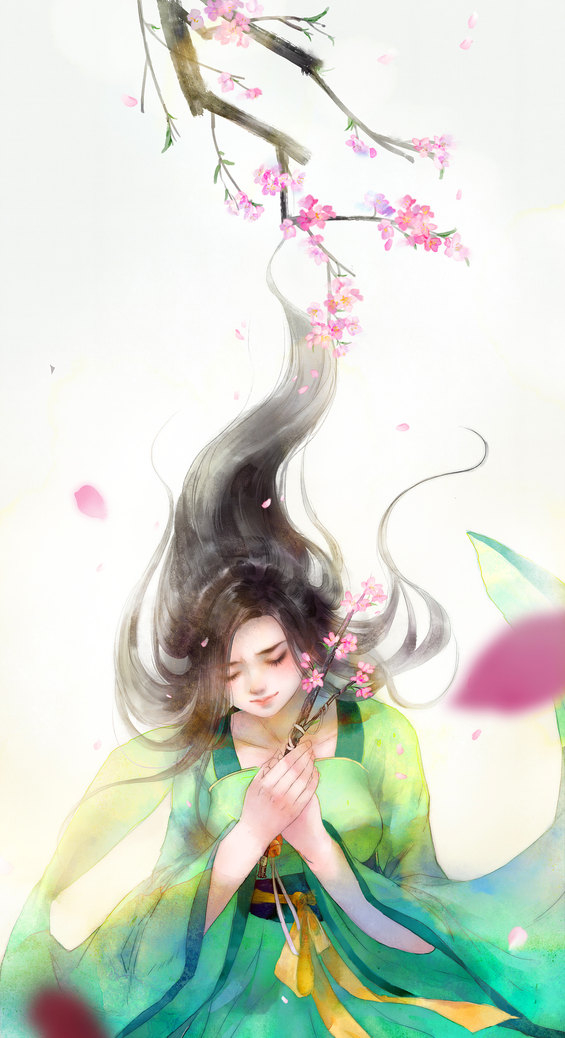 50字描述一个古风女孩持枪