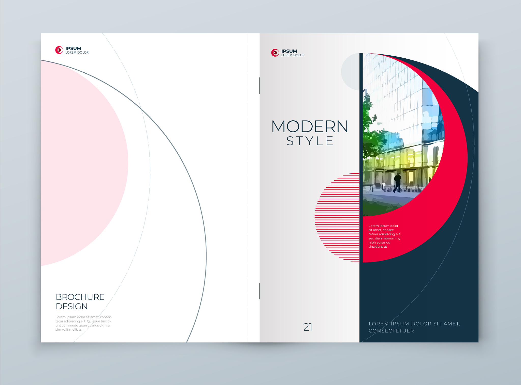 cover with minimal red geometric design modern