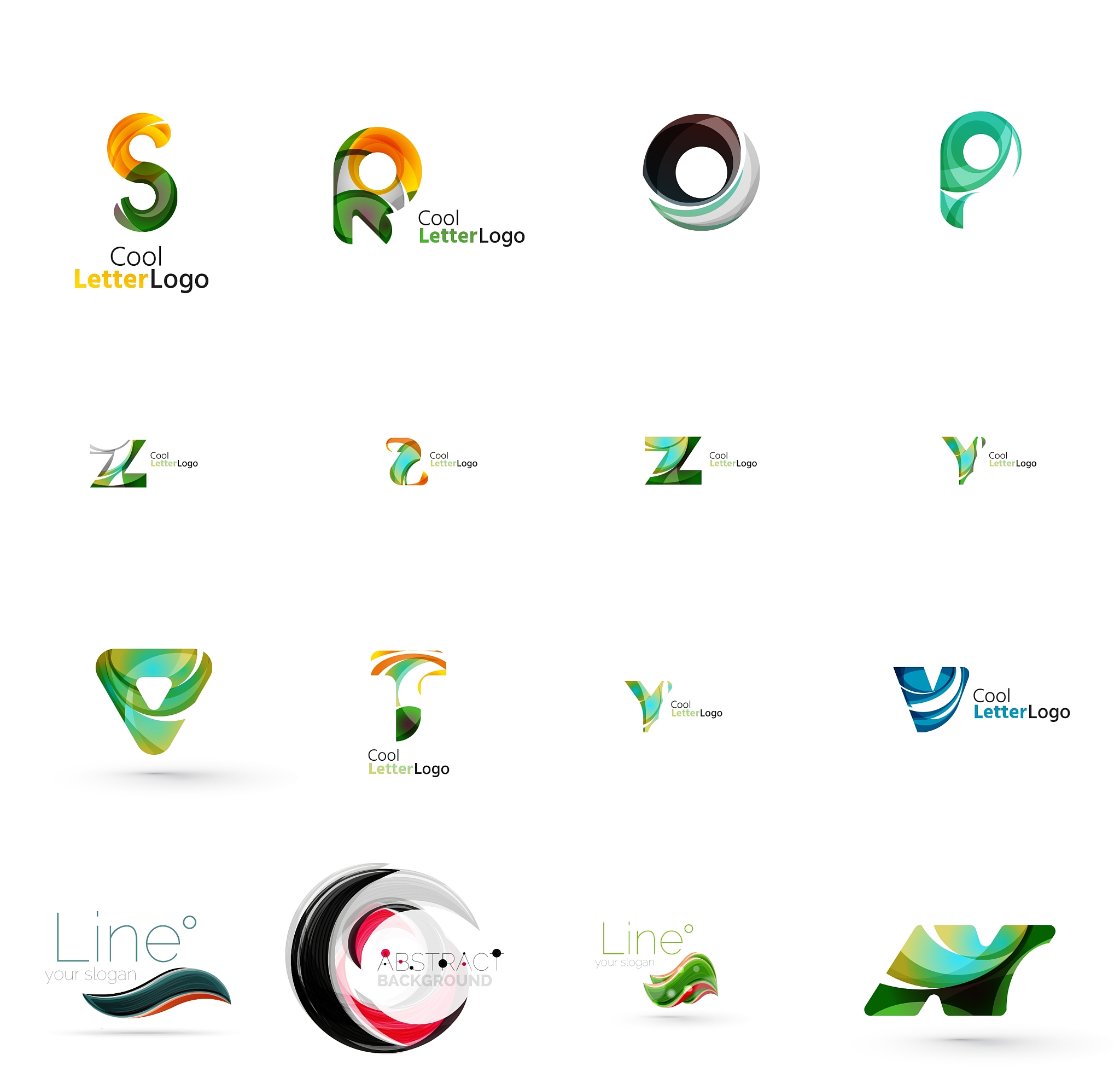 set of universal company logo ideas business icon