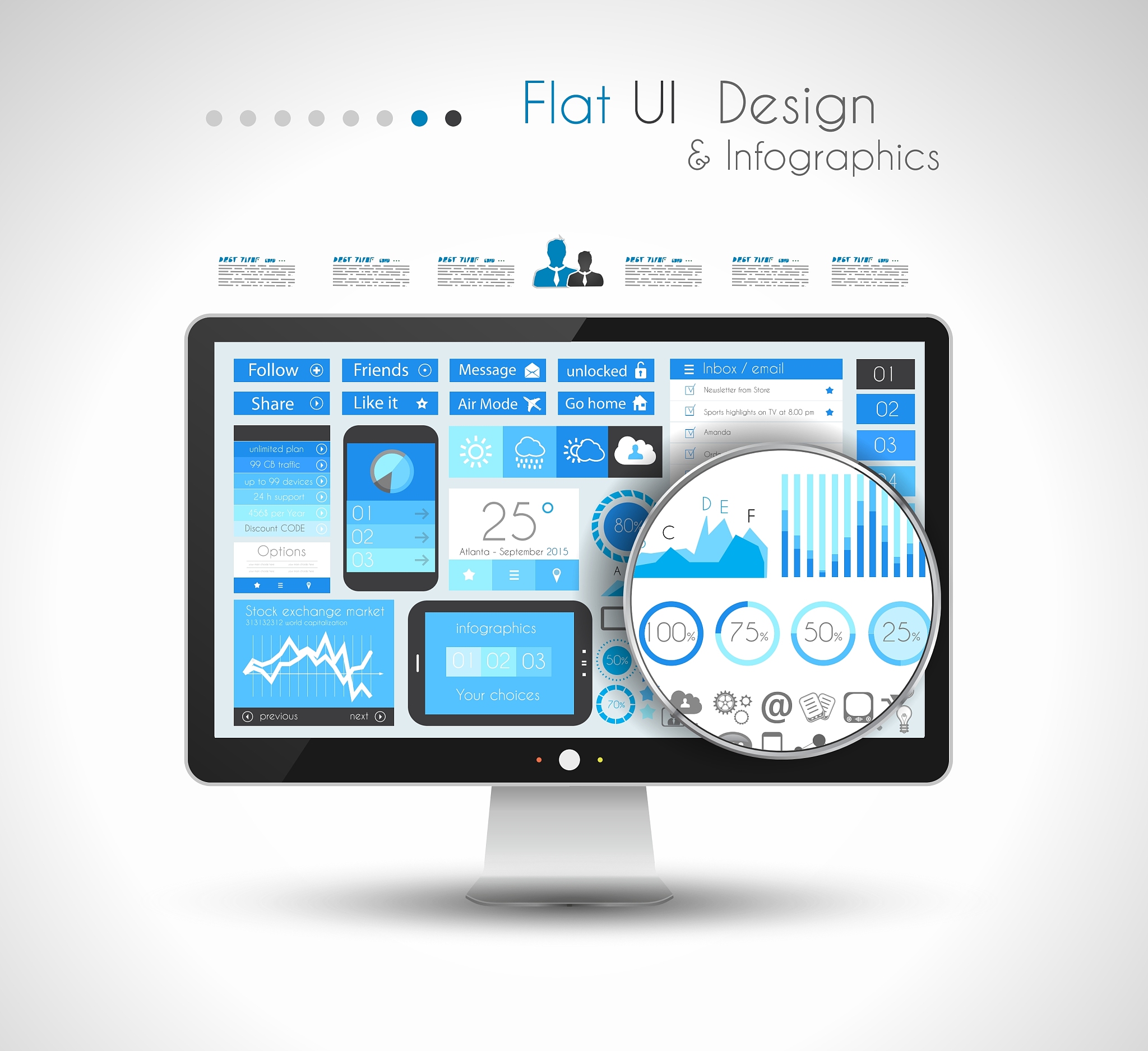 ui flat design elements for wui flat design