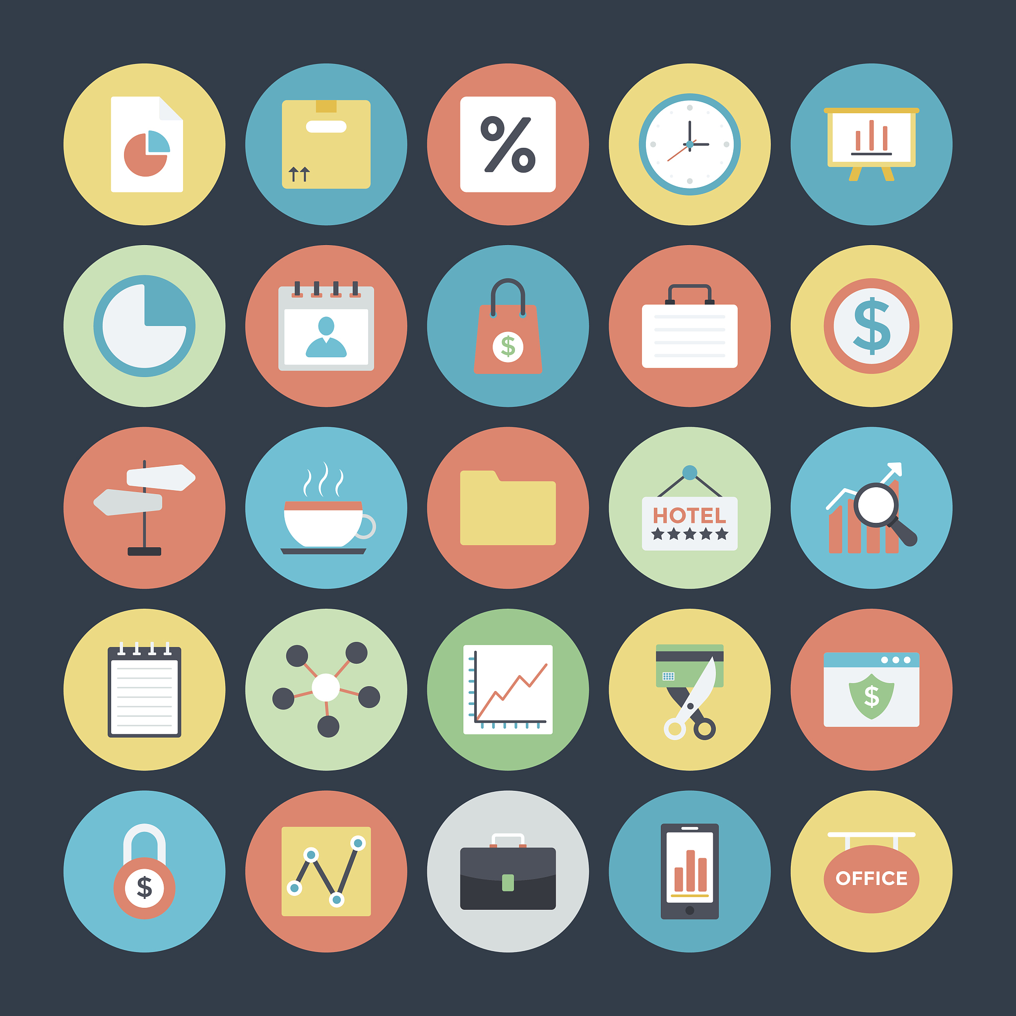 business colored vector icons 6
