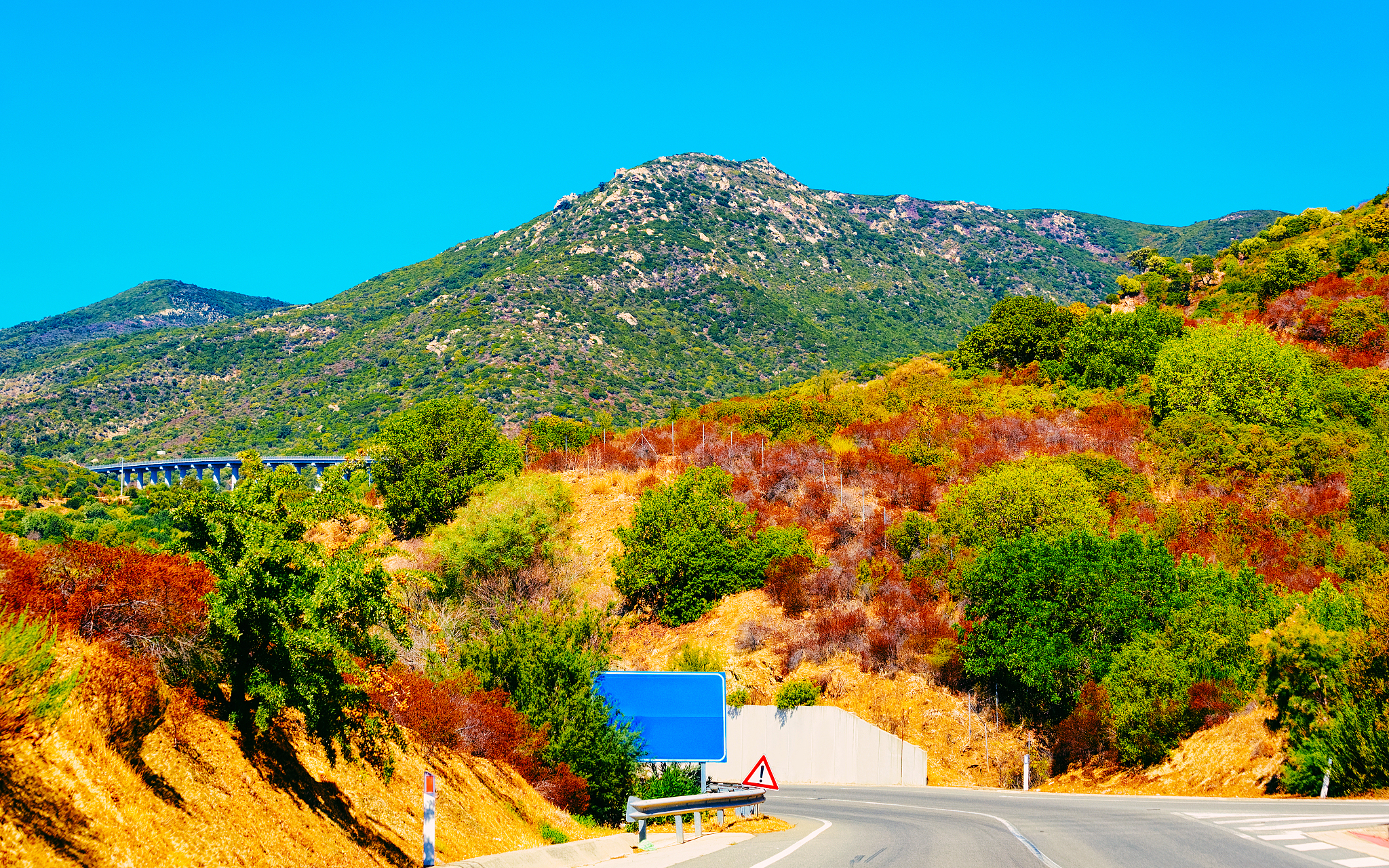 landscape of scenery and road in province of cagliari reflex