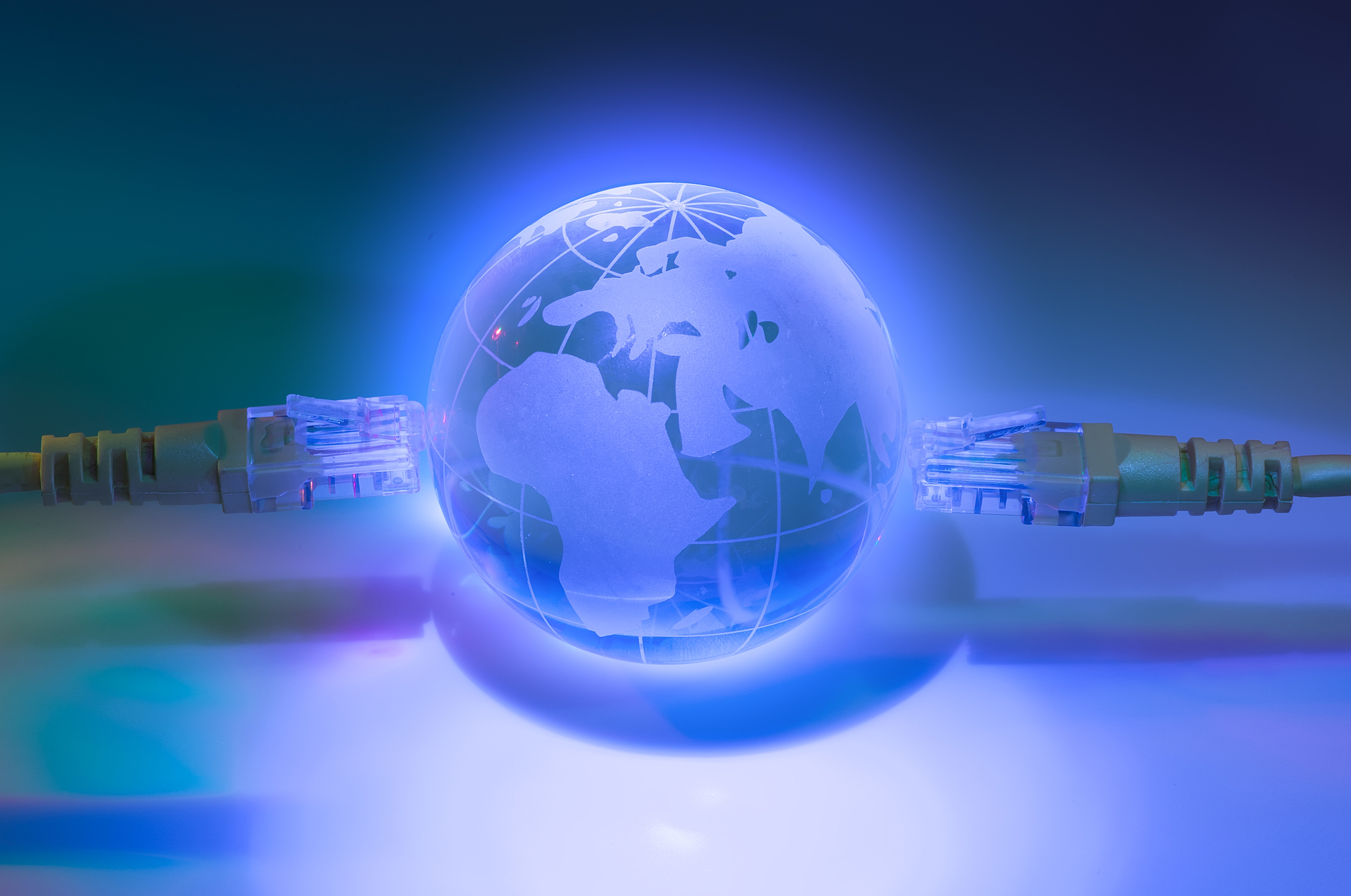 glass earth with network against fiber optic