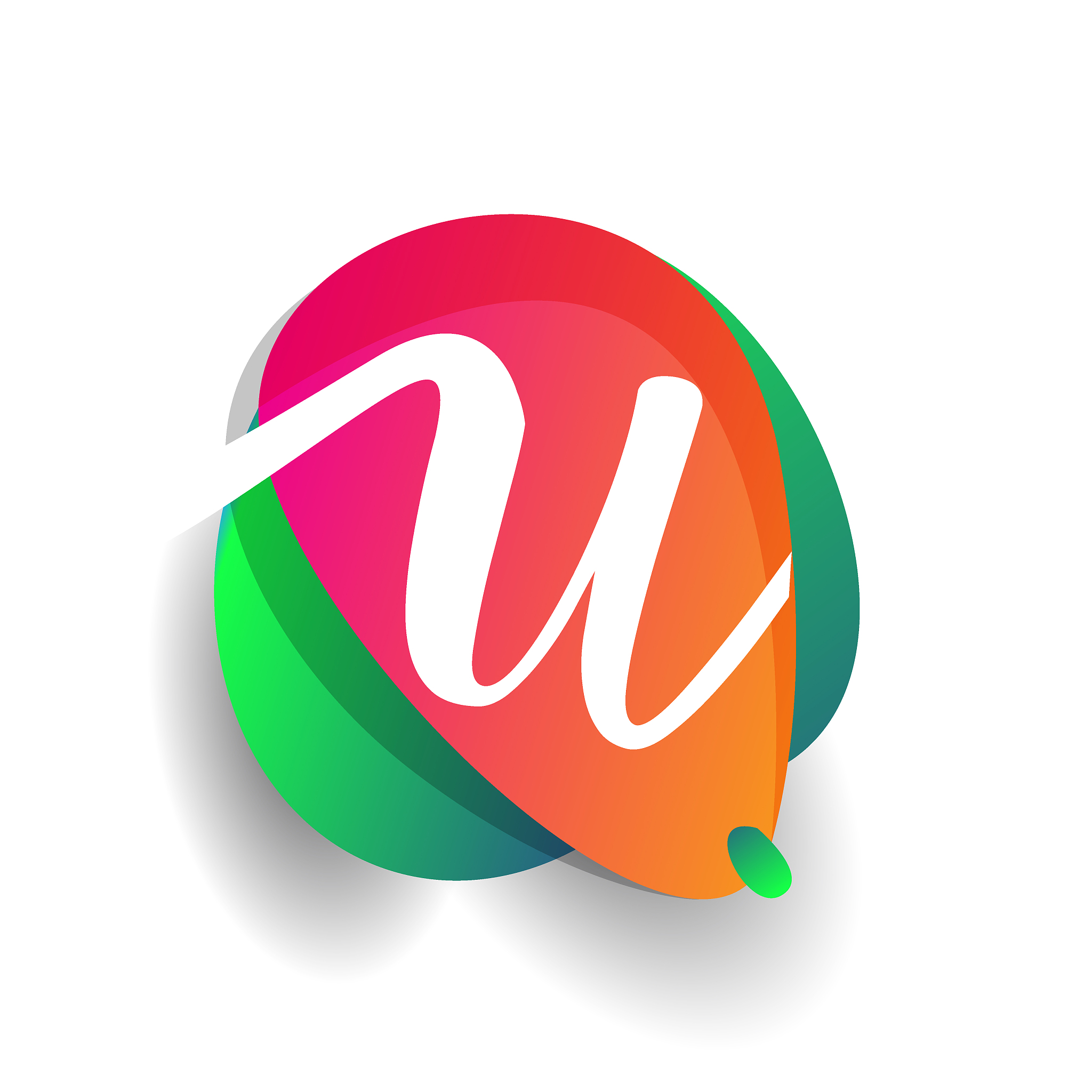 icon button with colorful splash and alphabet