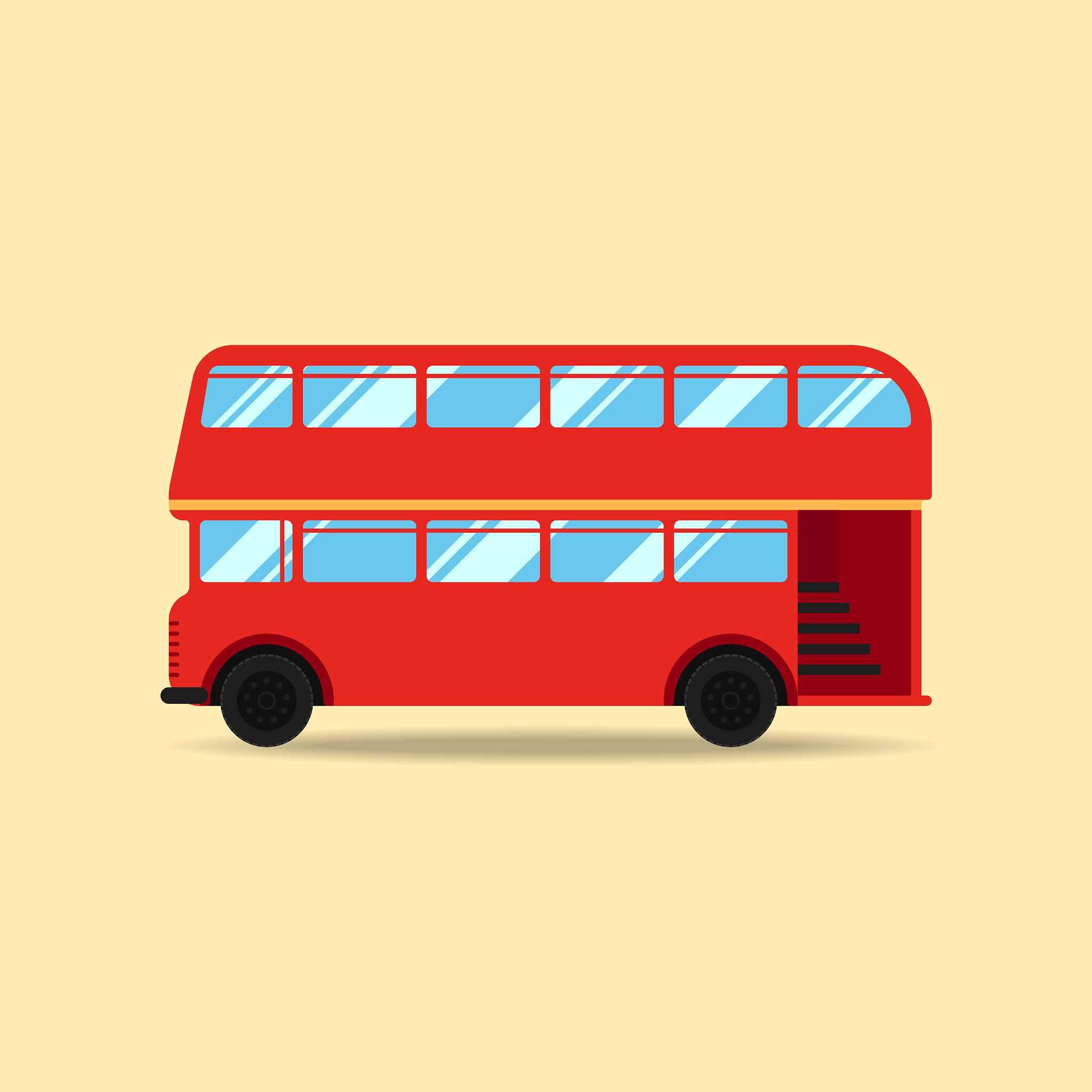 double decker bus flat design