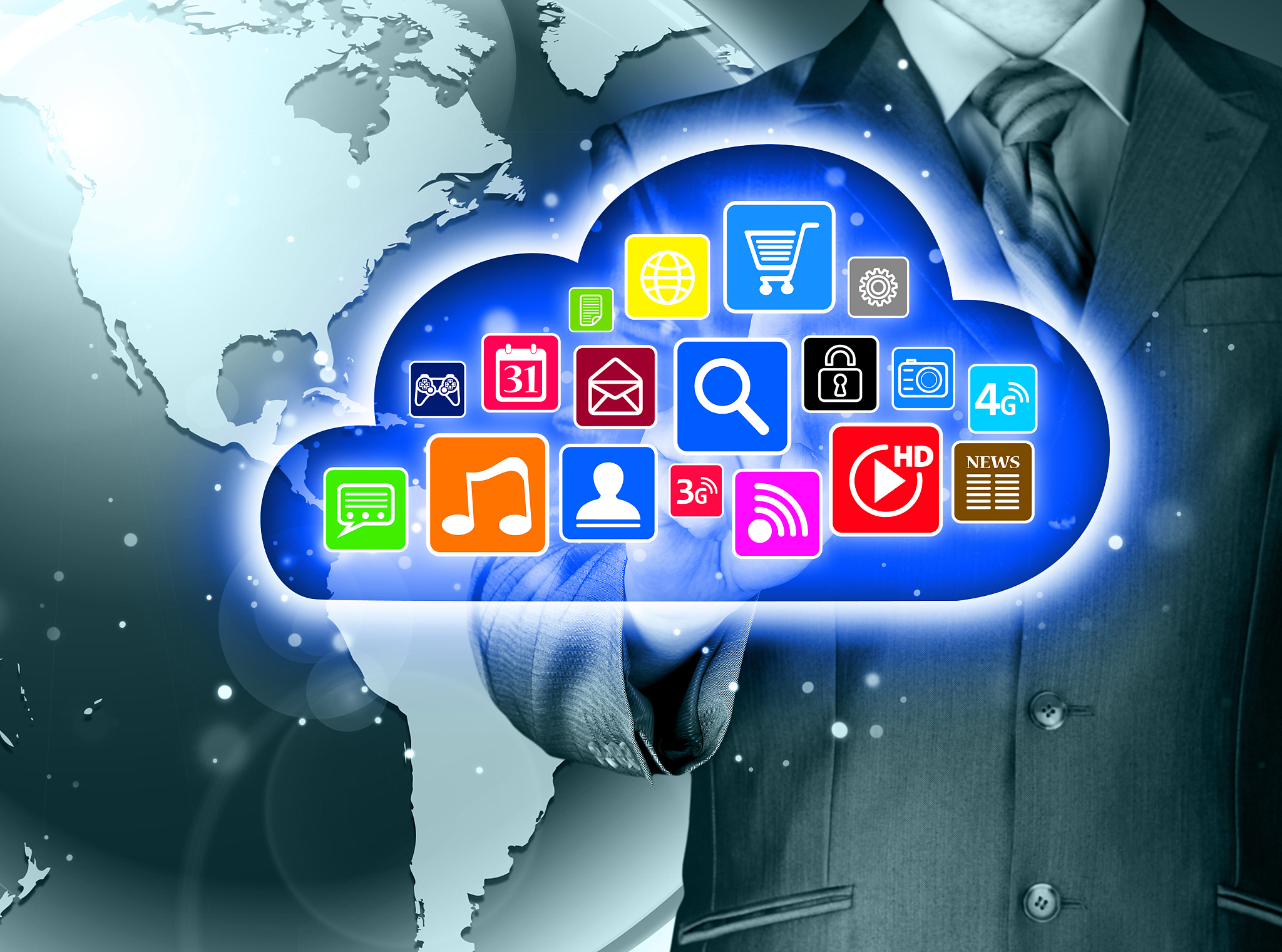 cloud computing touchscreen interface