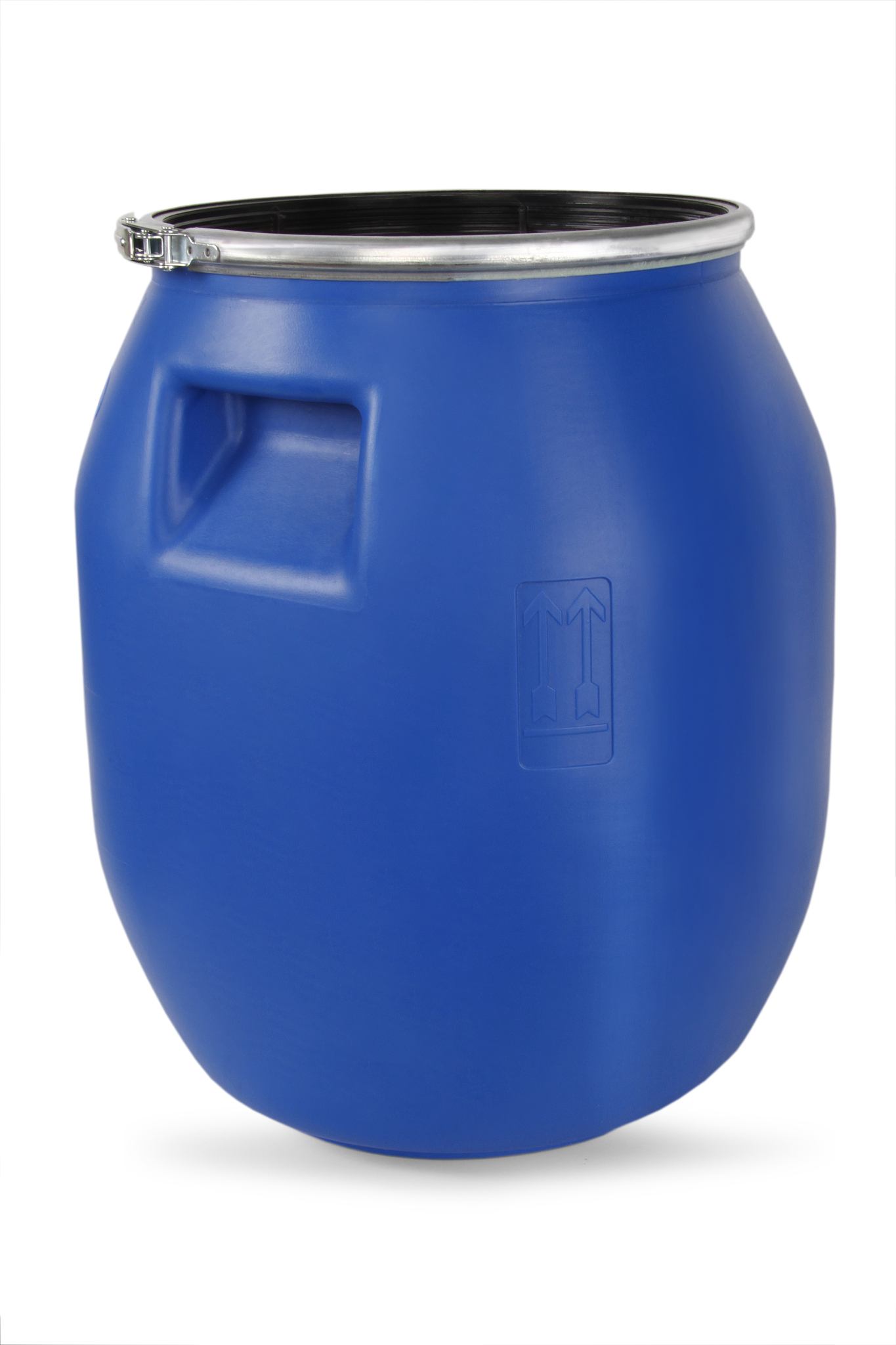 blue plastic barrel