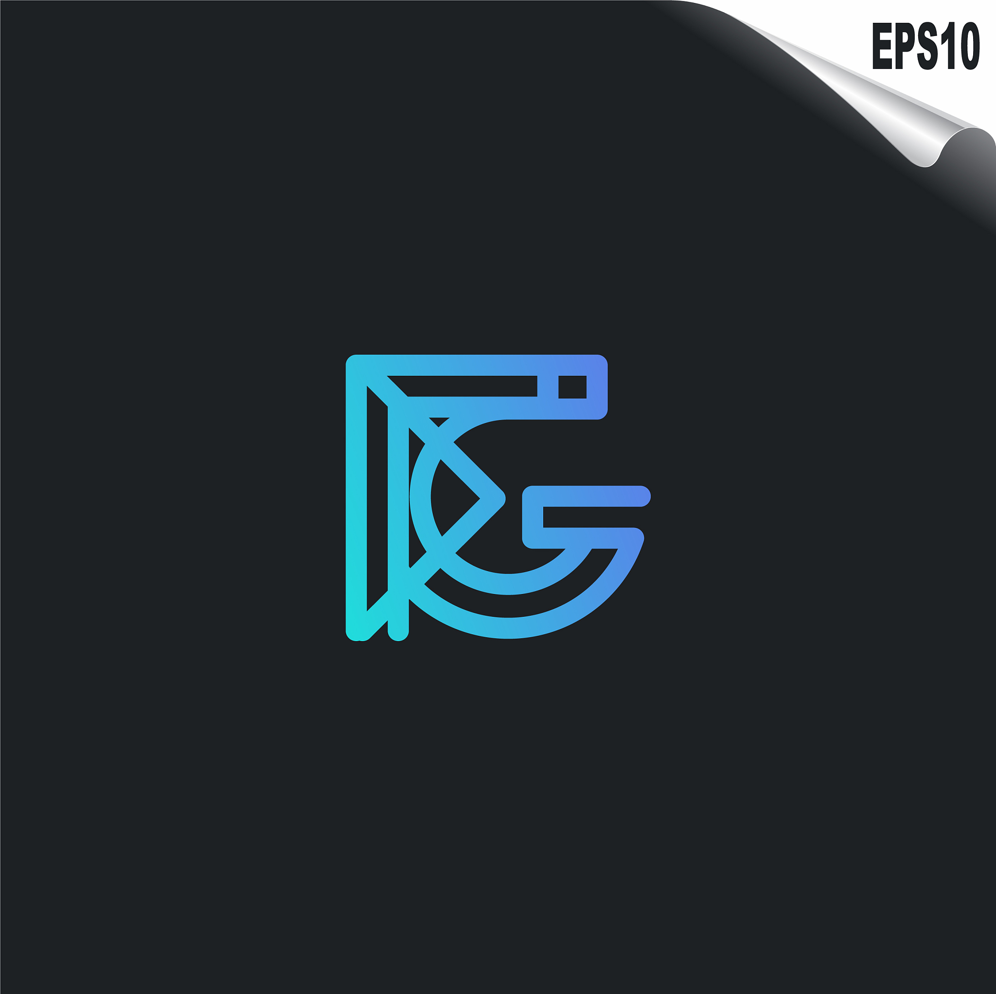 initial fg logo monogram design template simple