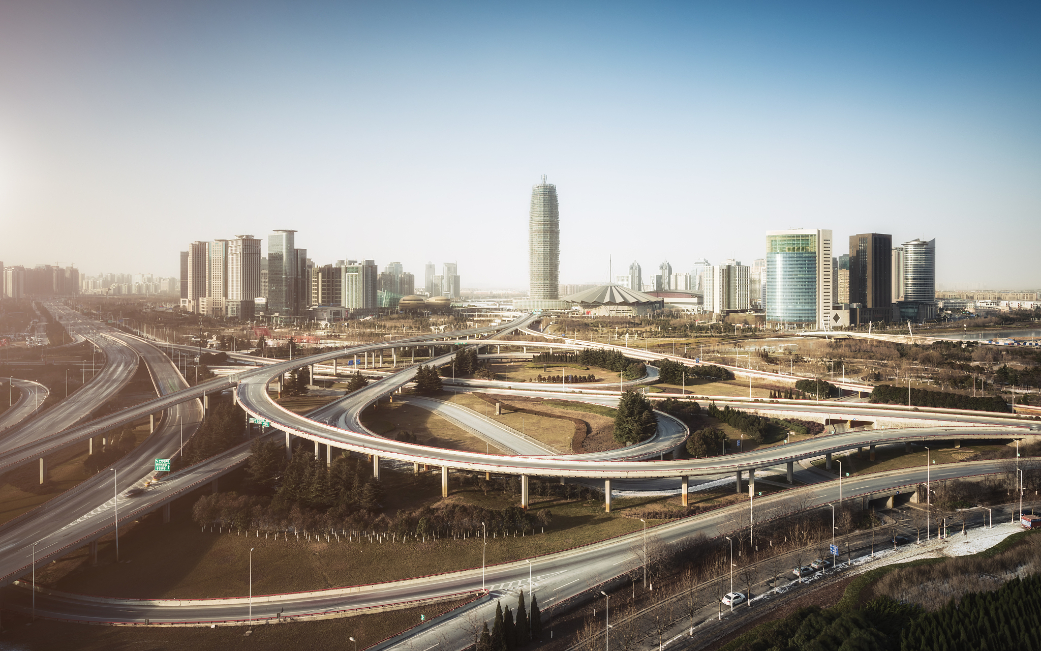 亚洲中国河南省郑州市郑州东新区cbd城市建筑群