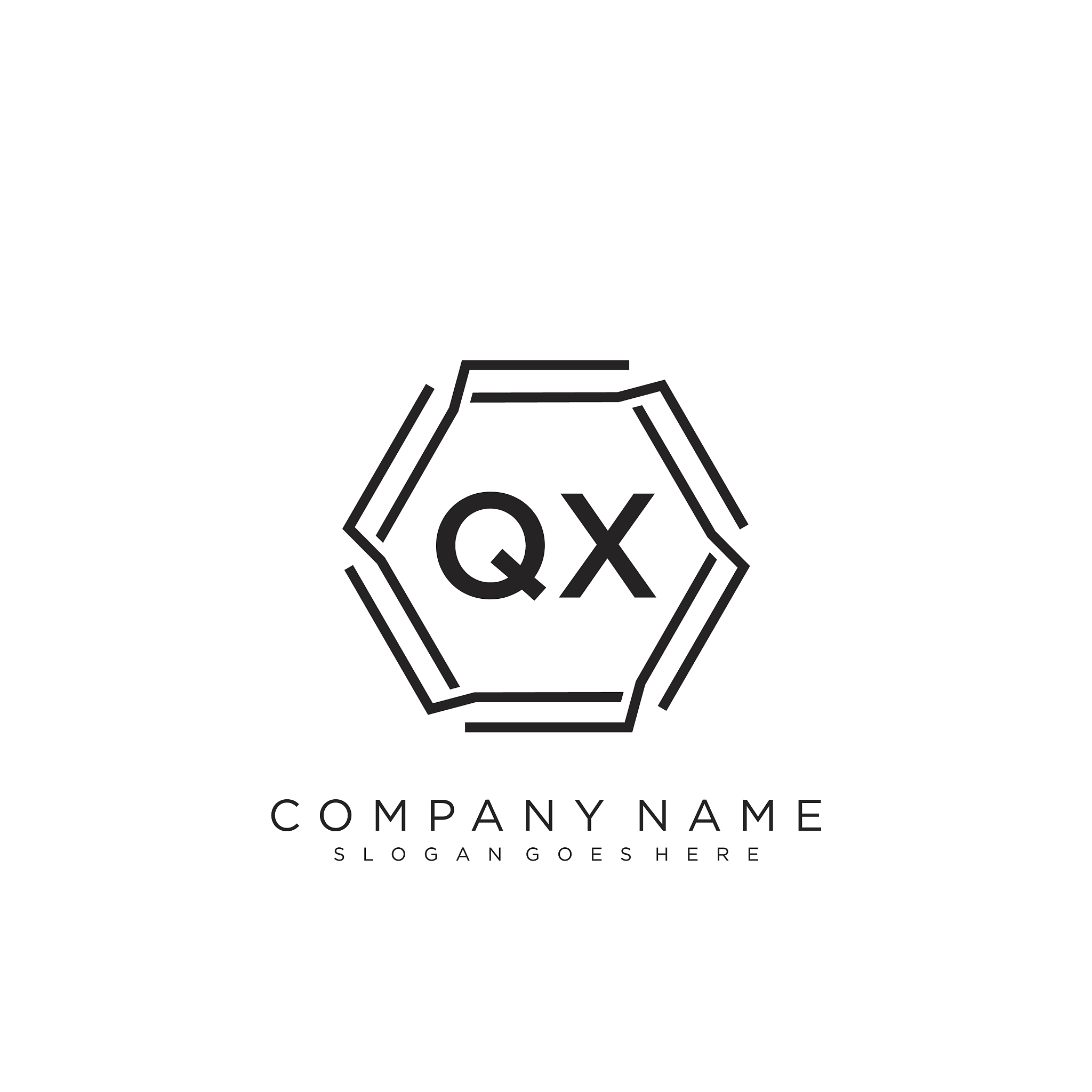qx initial handwriting logo design