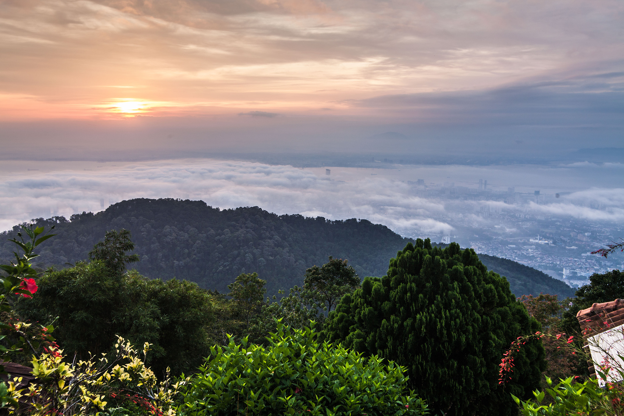 george town city view from penang hill during dawn