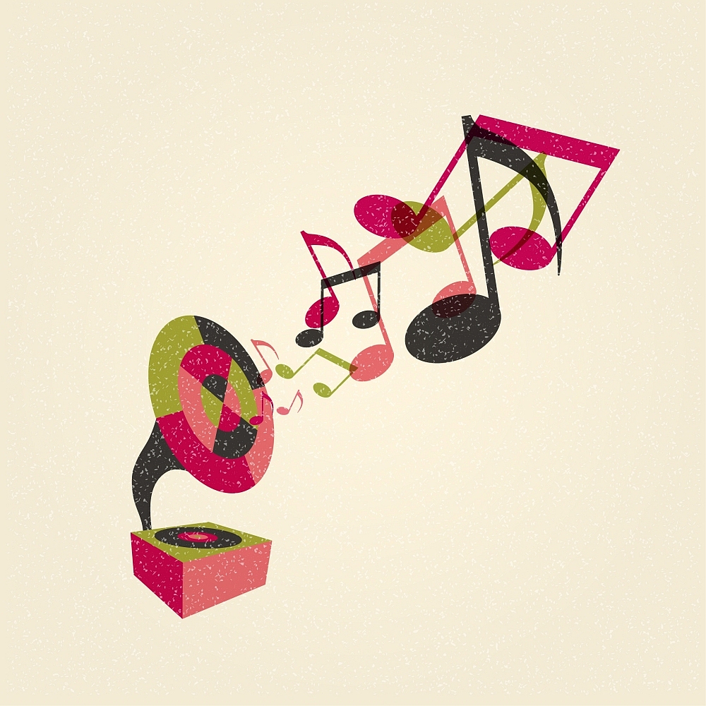 gramophone with music