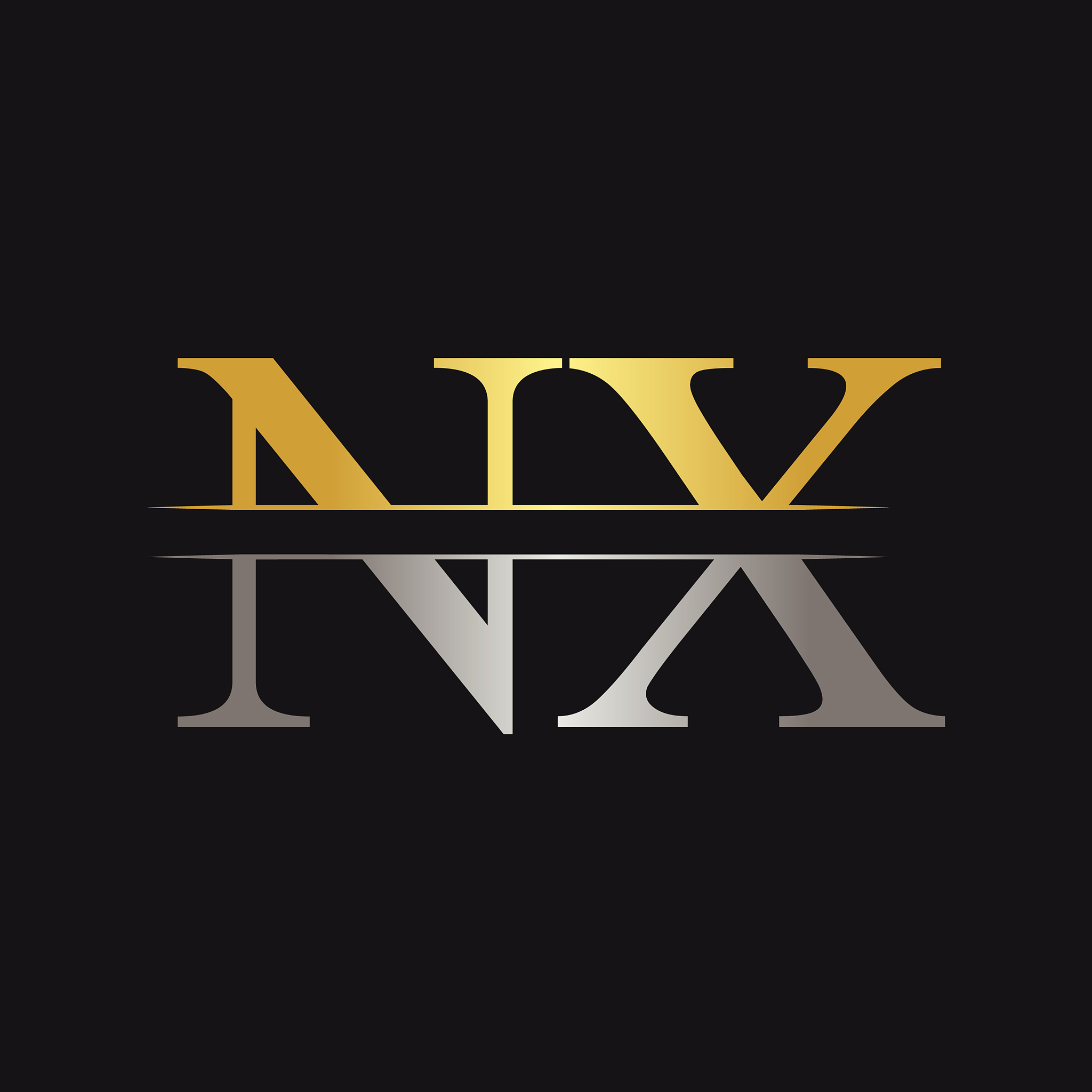 initial monogram letter nx logo design template