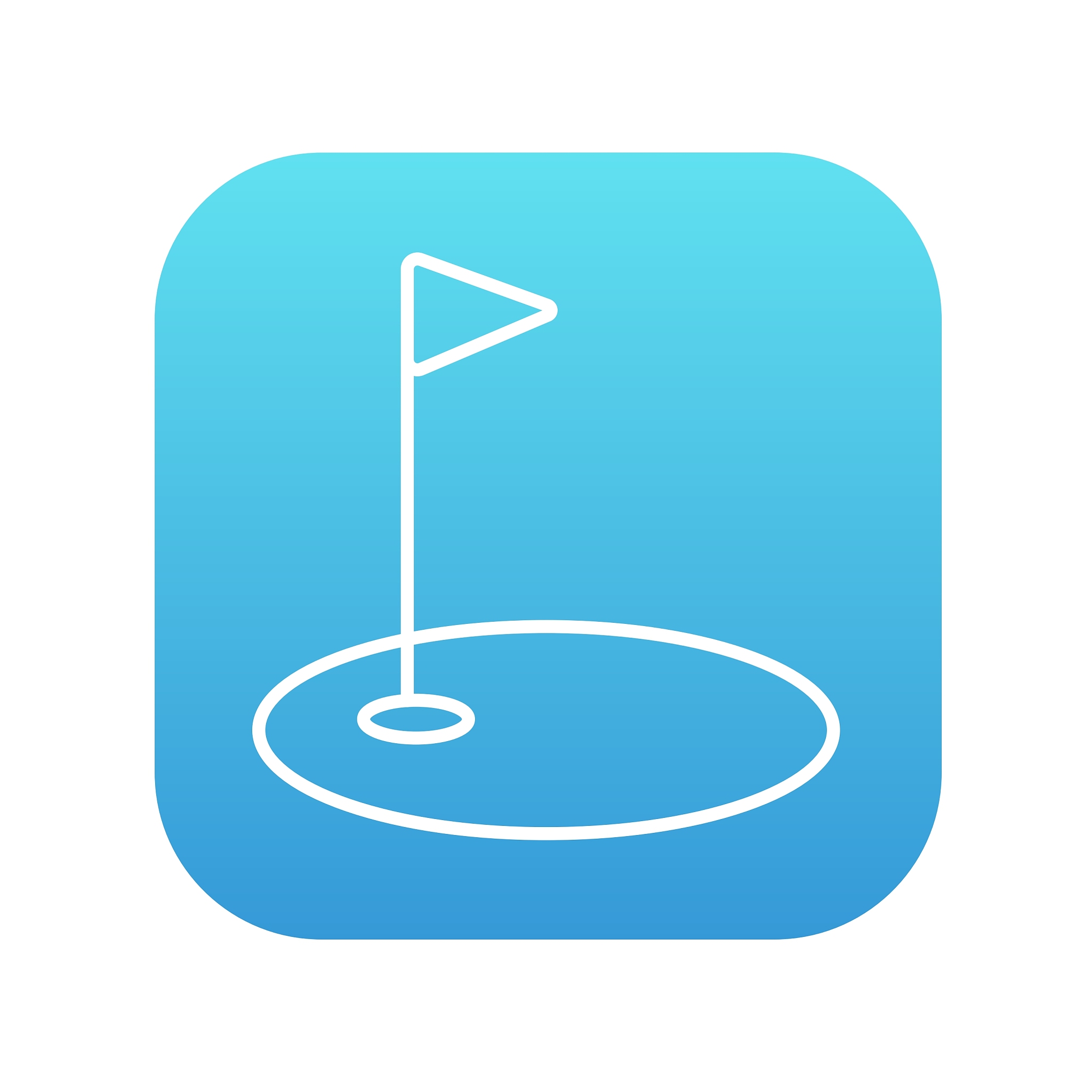 golf hole with flag line icon